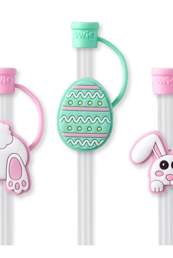 Bunny Trail Swig Straw Topper Set-Drinkwear-Dear Me Southern Boutique, located in DeRidder, Louisiana