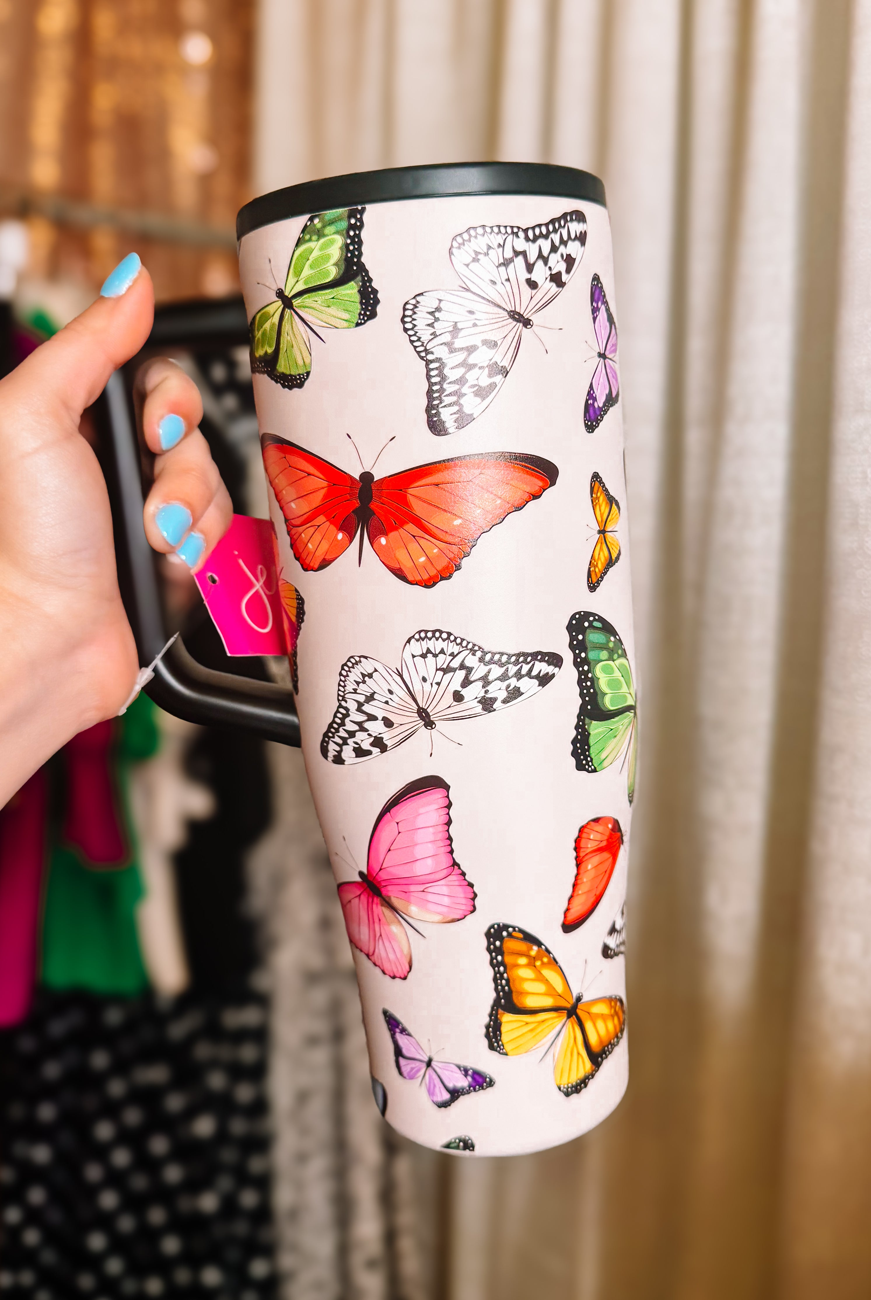 Butterfly Bliss Sleek Tumbler-Tumblers-Dear Me Southern Boutique, located in DeRidder, Louisiana