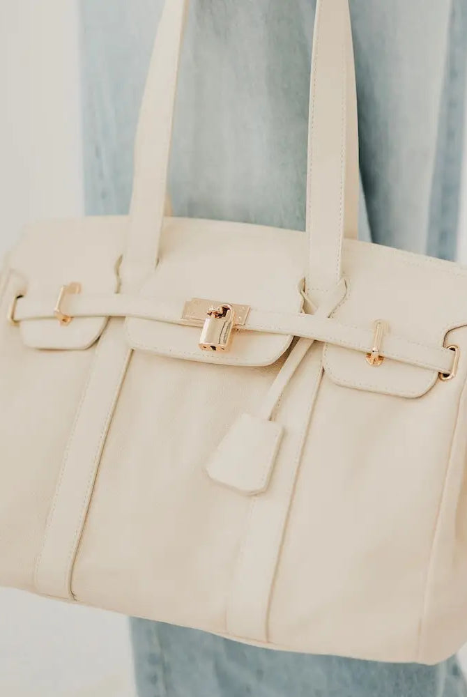 Cadence Canvas and Vegan Leather Tote-Clutch Bags-Dear Me Southern Boutique, located in DeRidder, Louisiana