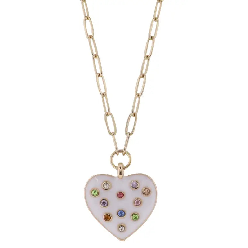 Candy Confetti Heart Necklace-Necklaces-Dear Me Southern Boutique, located in DeRidder, Louisiana