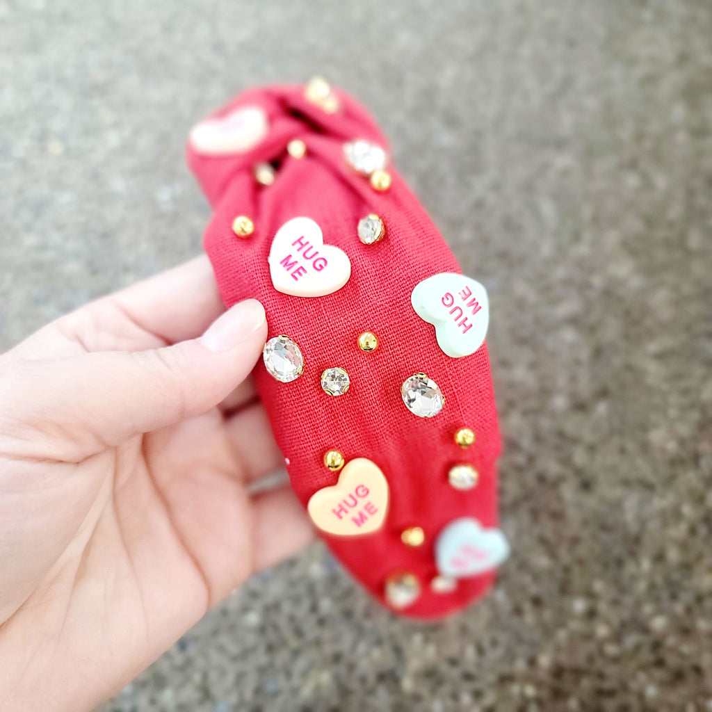 Candy Heart Headband - Red-Headband-Dear Me Southern Boutique, located in DeRidder, Louisiana