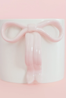 Ceramic Bow Coffee Mug-Mugs-Dear Me Southern Boutique, located in DeRidder, Louisiana