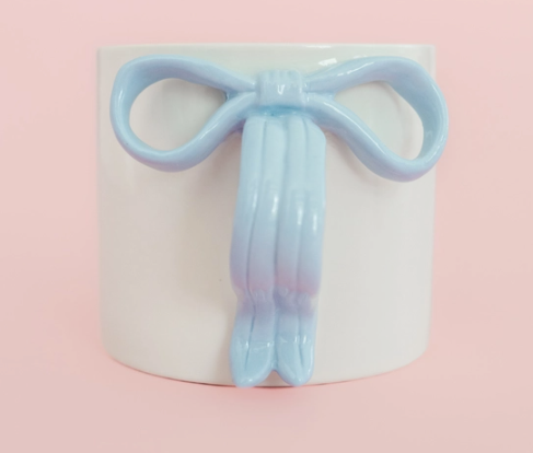 Ceramic Bow Coffee Mug-Mugs-Dear Me Southern Boutique, located in DeRidder, Louisiana