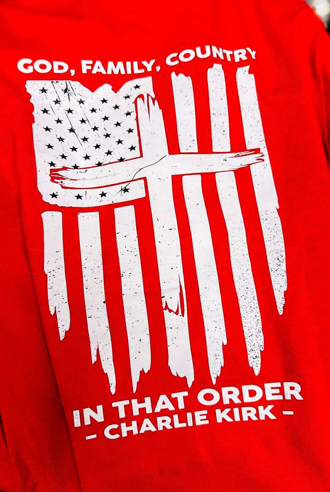 Charlie Kirk Freedom Shirt-Tees-Dear Me Southern Boutique, located in DeRidder, Louisiana