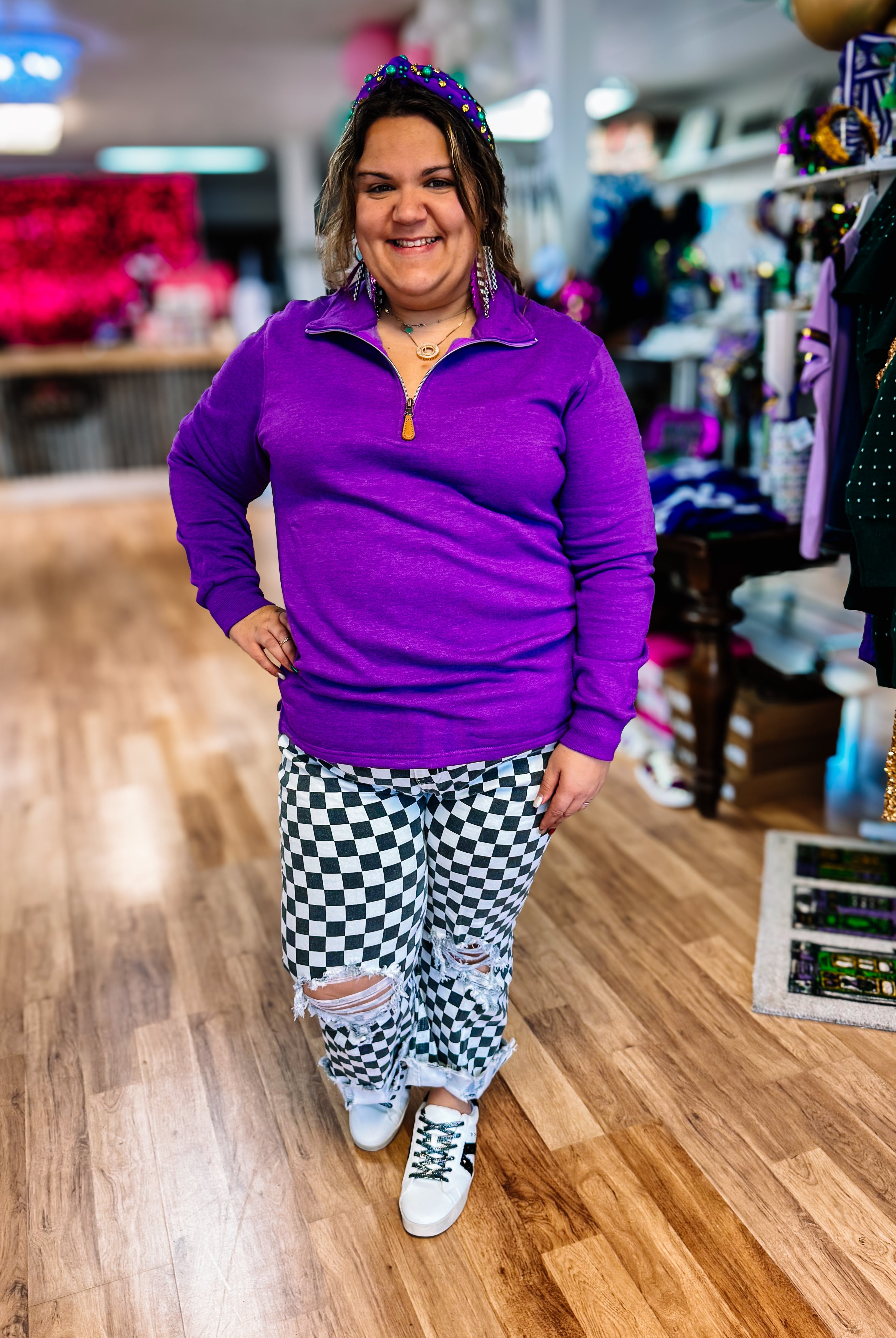 Check Yes Or No Destroyed Straight Jeans-Jeans-Dear Me Southern Boutique, located in DeRidder, Louisiana