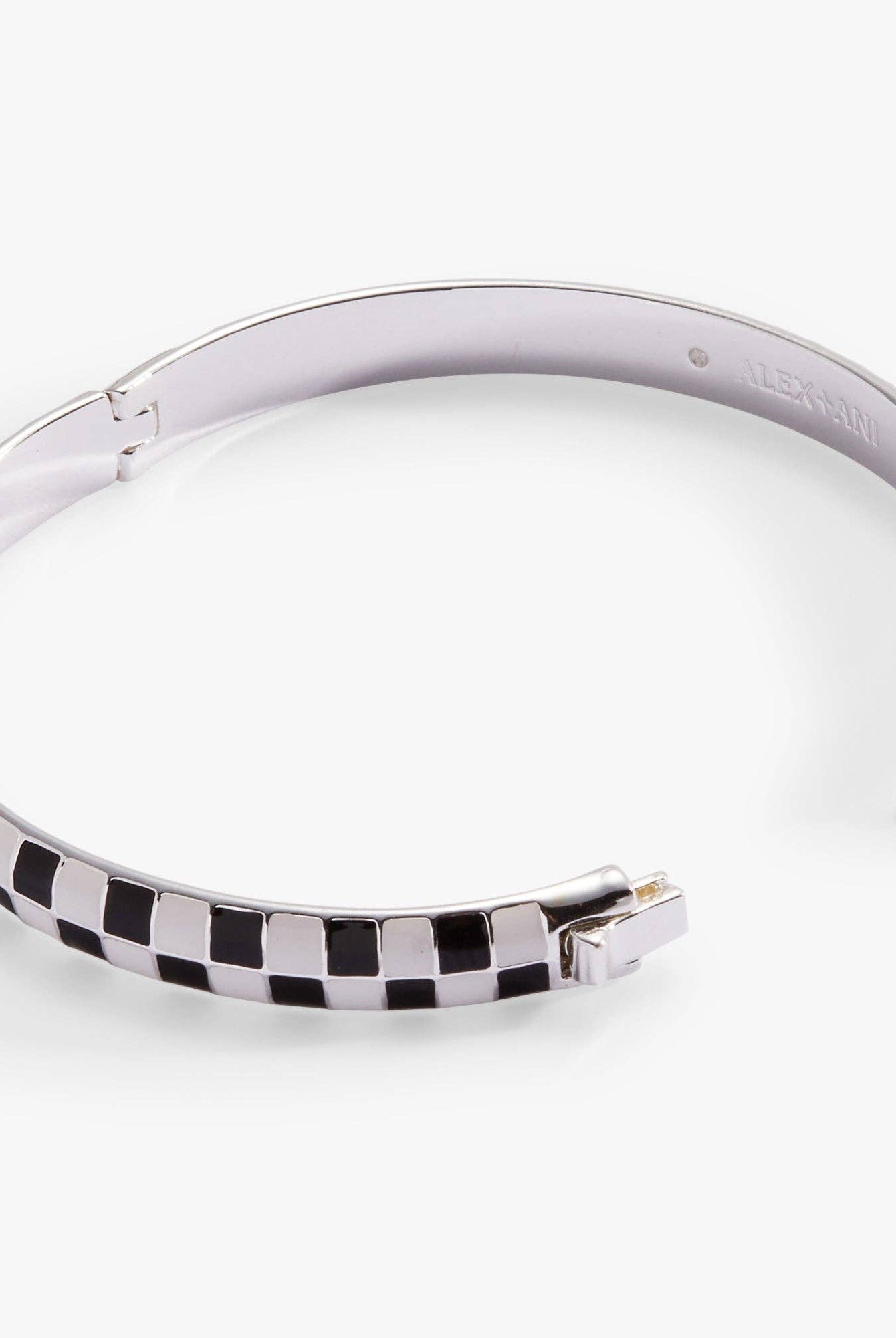 Checker Print Hinge Bangle Bracelet-Bracelets-Dear Me Southern Boutique, located in DeRidder, Louisiana