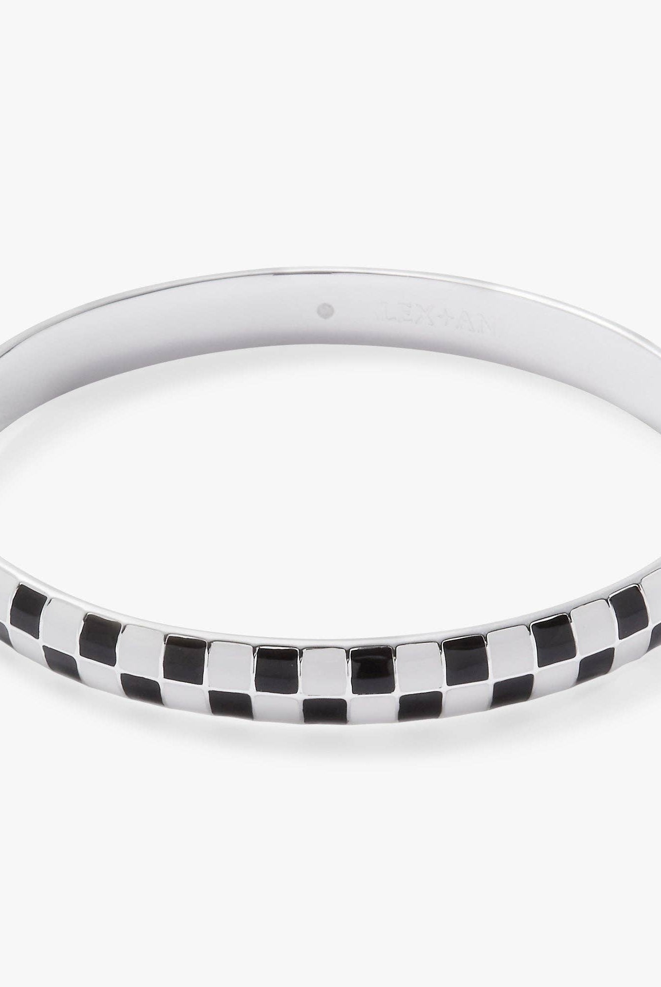 Checker Print Hinge Bangle Bracelet-Bracelets-Dear Me Southern Boutique, located in DeRidder, Louisiana