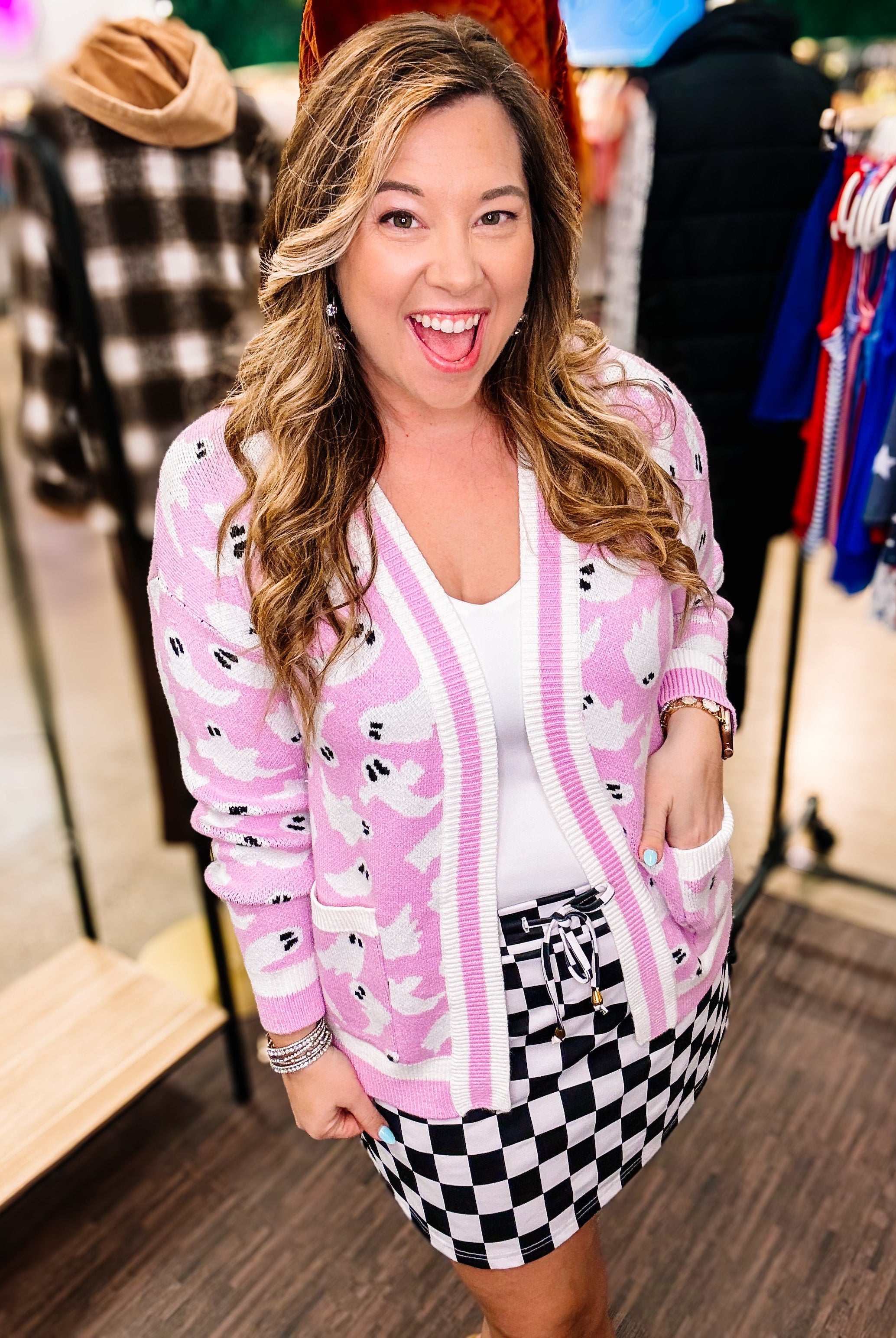 Checkerboard Checkered Everyday Skort-Skort-Dear Me Southern Boutique, located in DeRidder, Louisiana