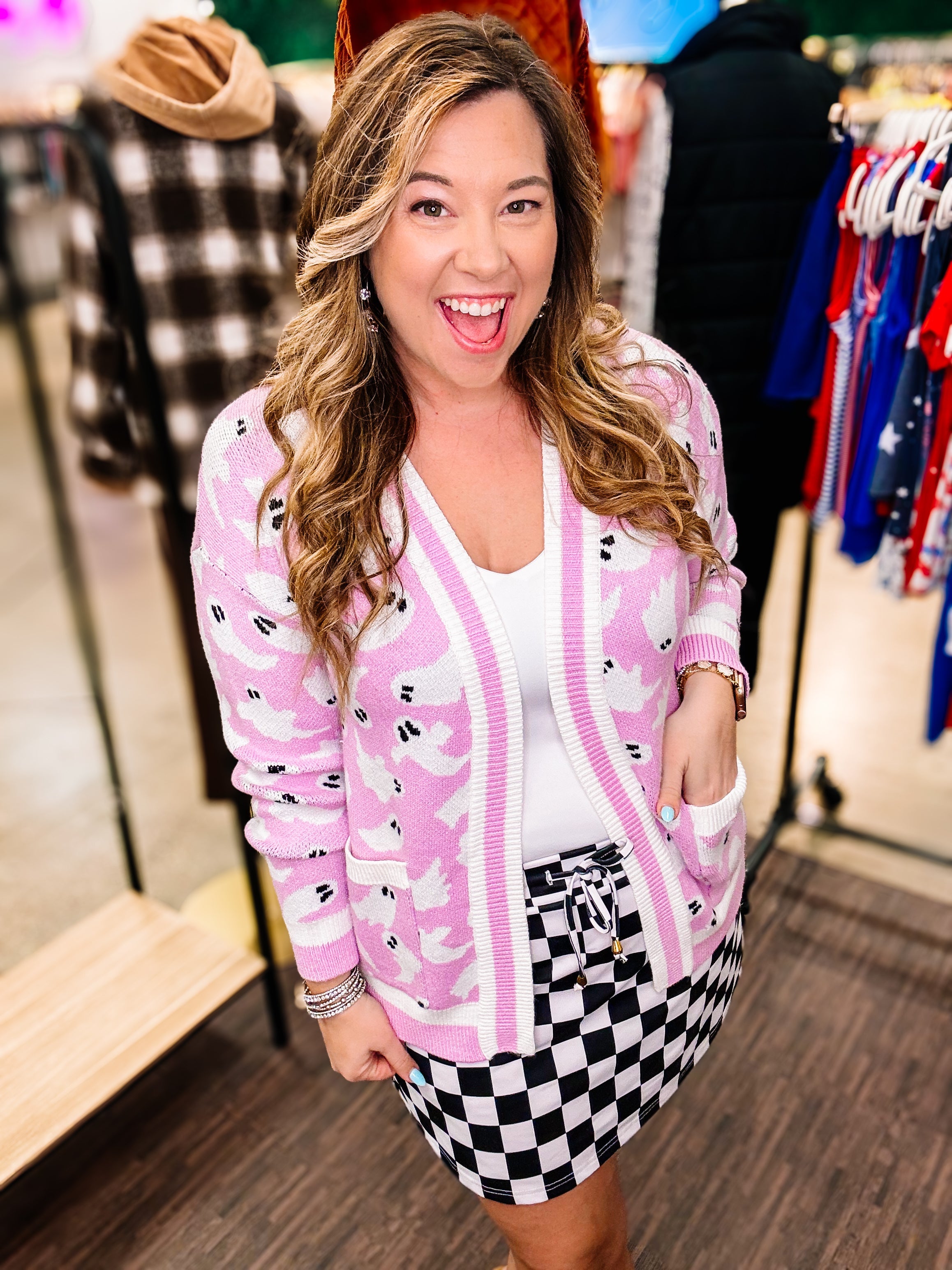 Checkerboard Checkered Everyday Skort-Skort-Dear Me Southern Boutique, located in DeRidder, Louisiana