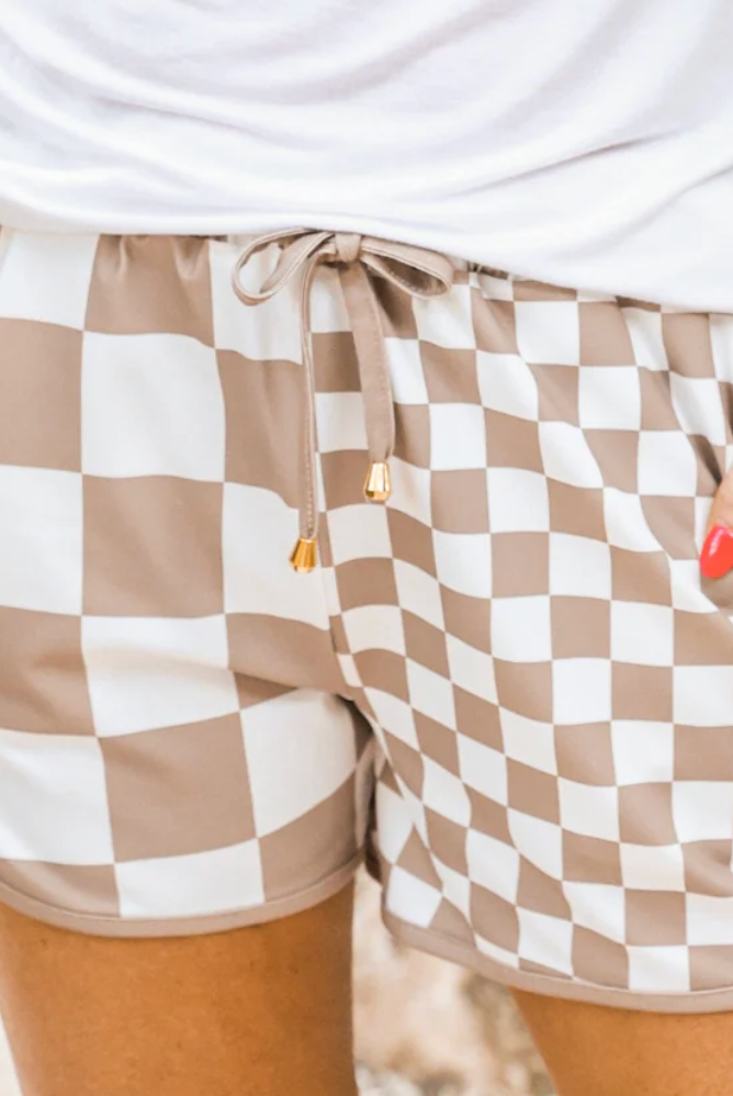 Checkered Dreams Everyday Shorts-Shorts-Dear Me Southern Boutique, located in DeRidder, Louisiana