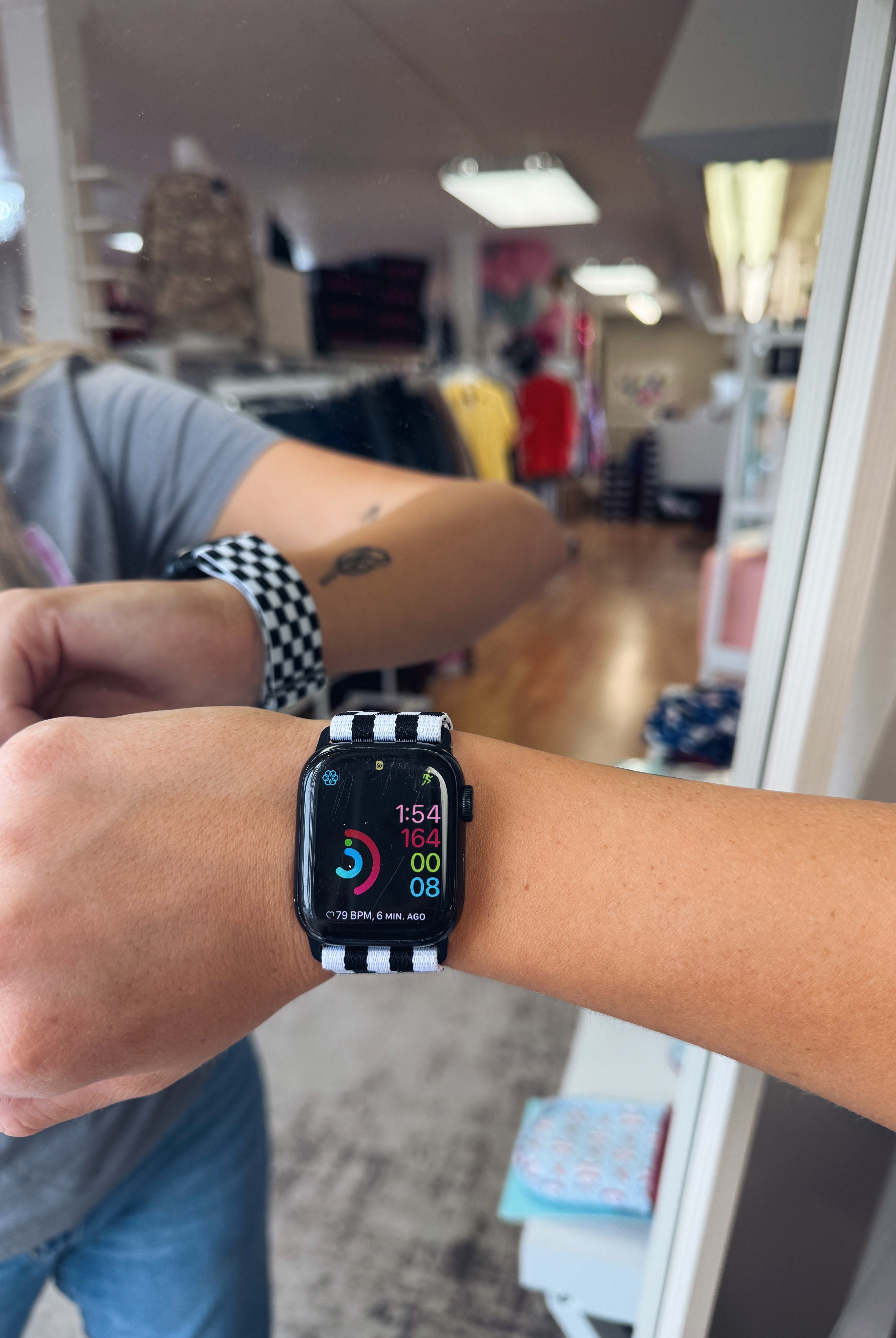 Checkered Fabric Watch Band-Dear Me Southern Boutique, located in DeRidder, Louisiana
