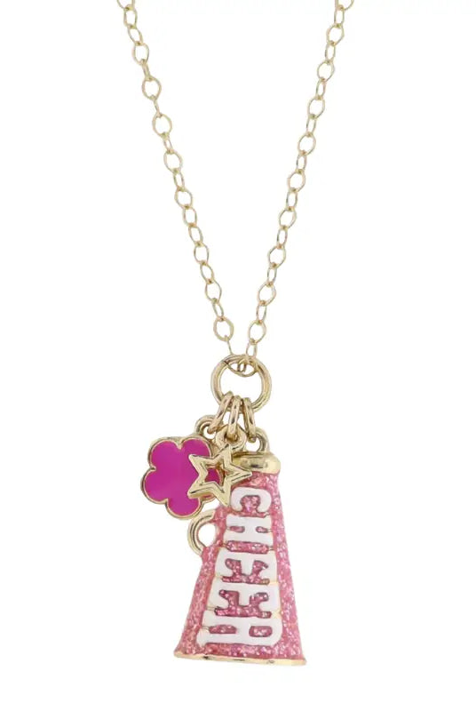 Cheer It Out Charm Necklace-Necklaces-Dear Me Southern Boutique, located in DeRidder, Louisiana