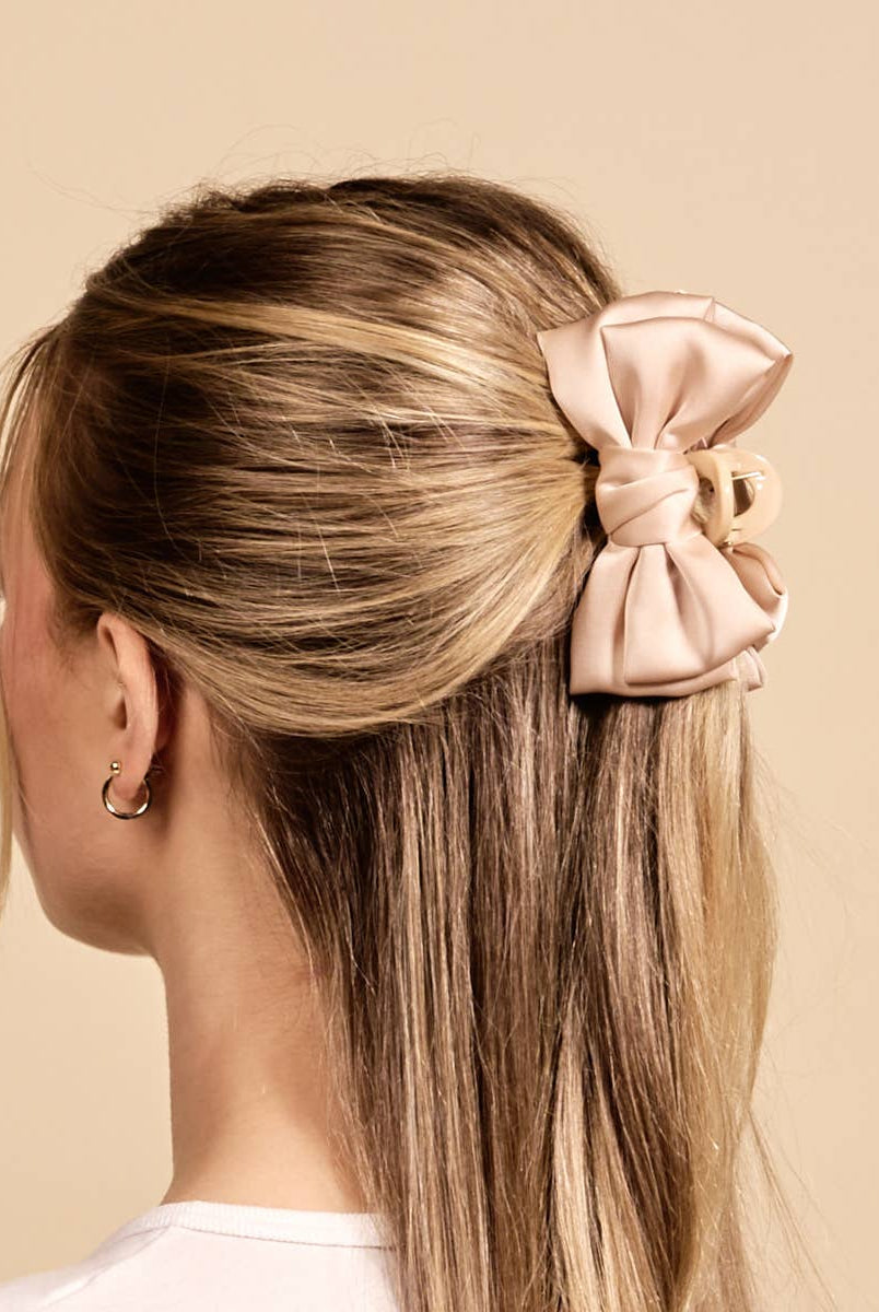 Cheetah - Mini Satin Bougie Bow Claw Clip-Hair Clips-Dear Me Southern Boutique, located in DeRidder, Louisiana