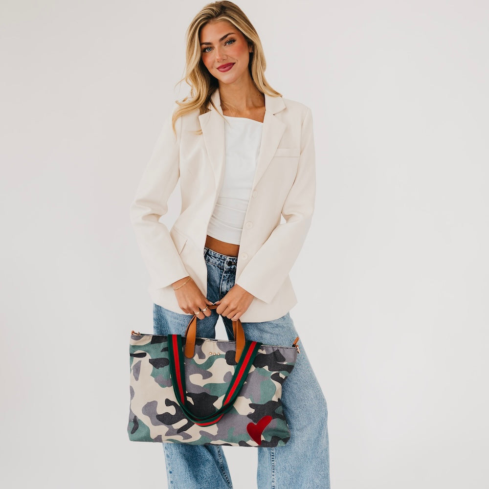 Chelsie Canvas Printed Tote-Tote Bag-Dear Me Southern Boutique, located in DeRidder, Louisiana