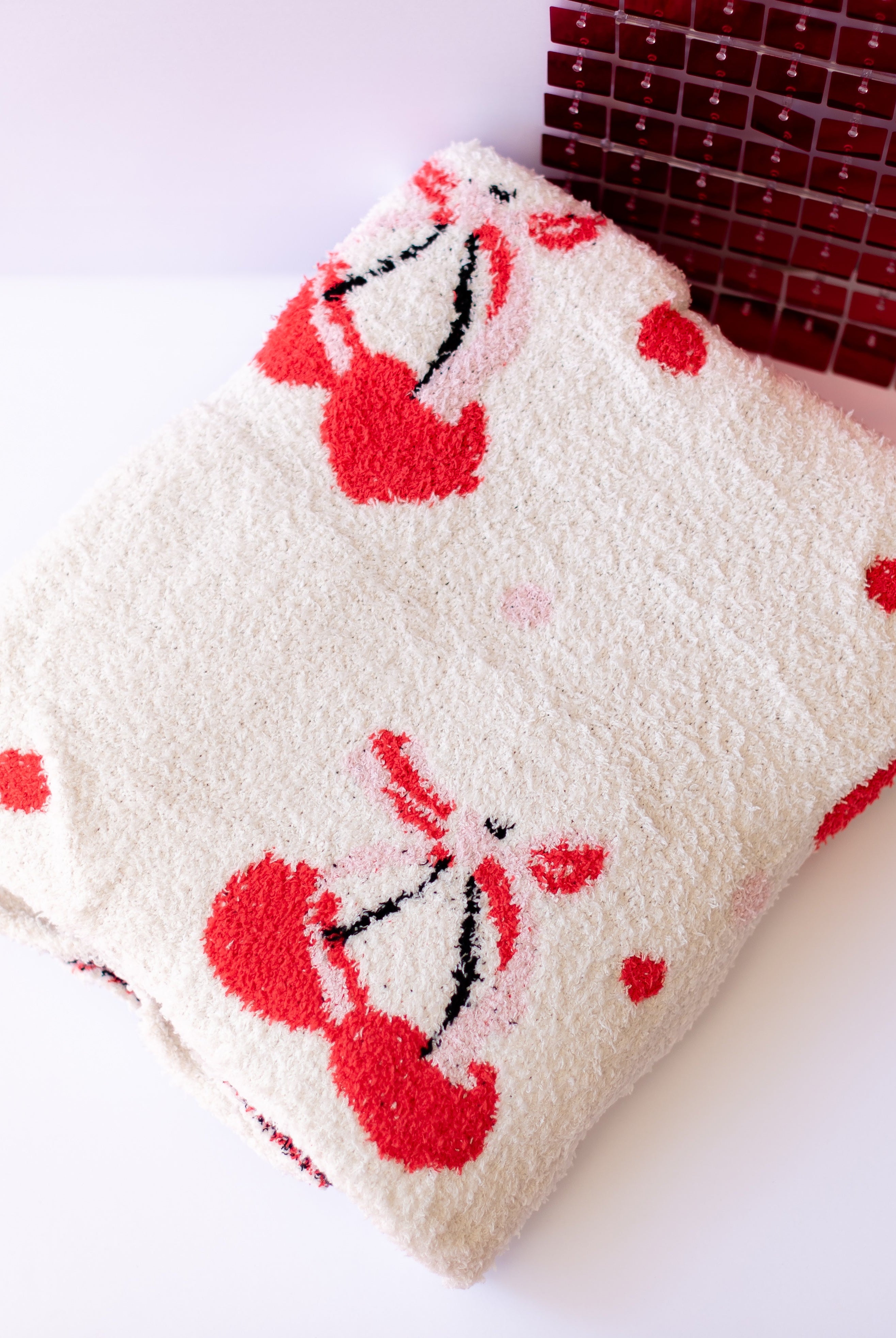 Cherry Crush Cozy Blanket-Blankets-Dear Me Southern Boutique, located in DeRidder, Louisiana
