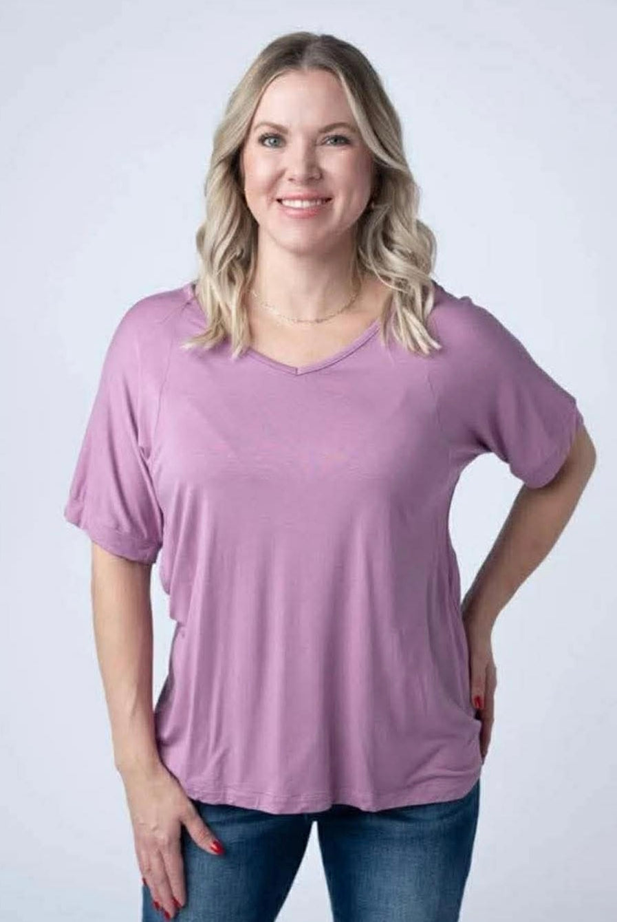 Chloe Cozy Tee -Pink-Tops-Dear Me Southern Boutique, located in DeRidder, Louisiana