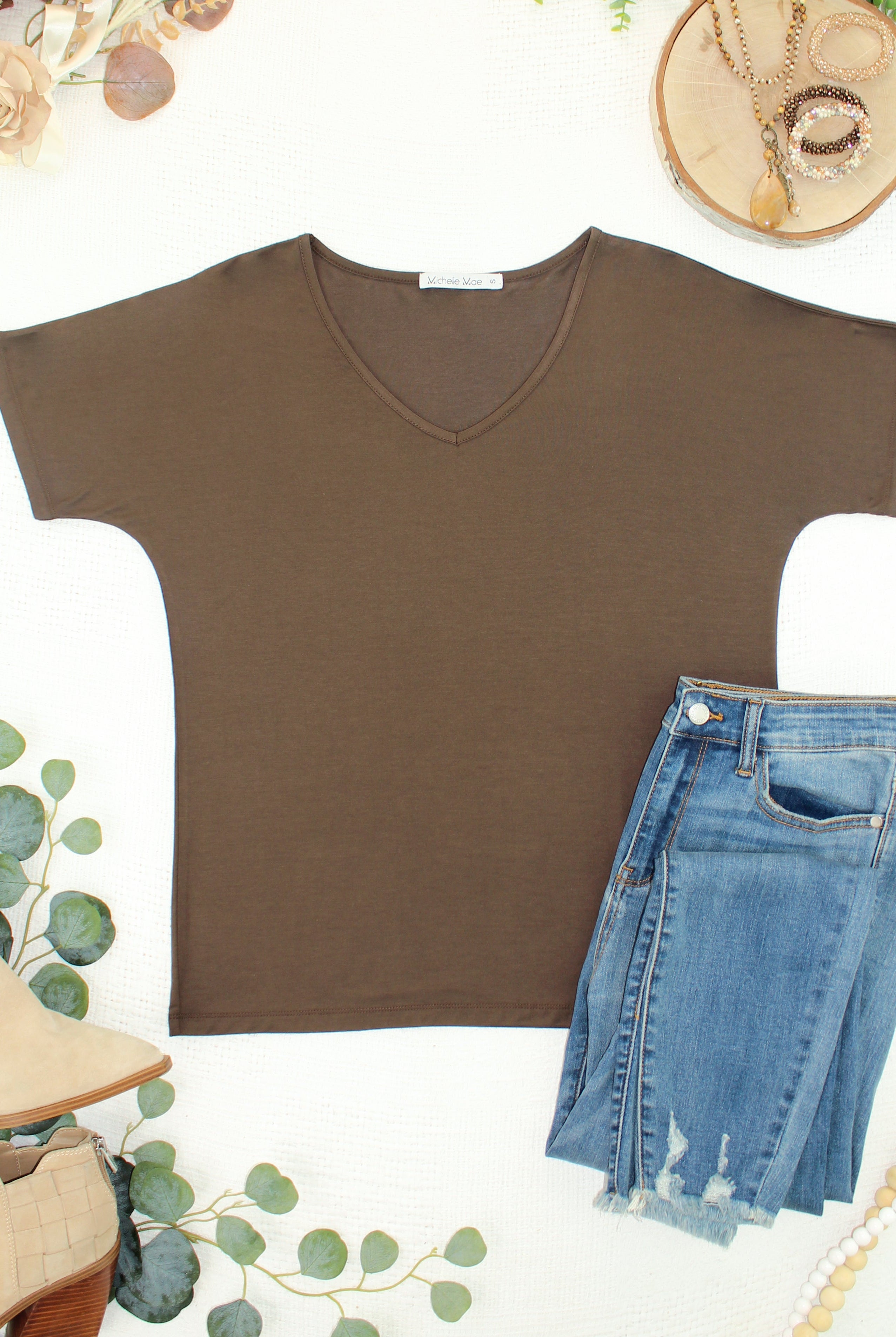 Chloe Cozy Top - Brown-Tops-Dear Me Southern Boutique, located in DeRidder, Louisiana