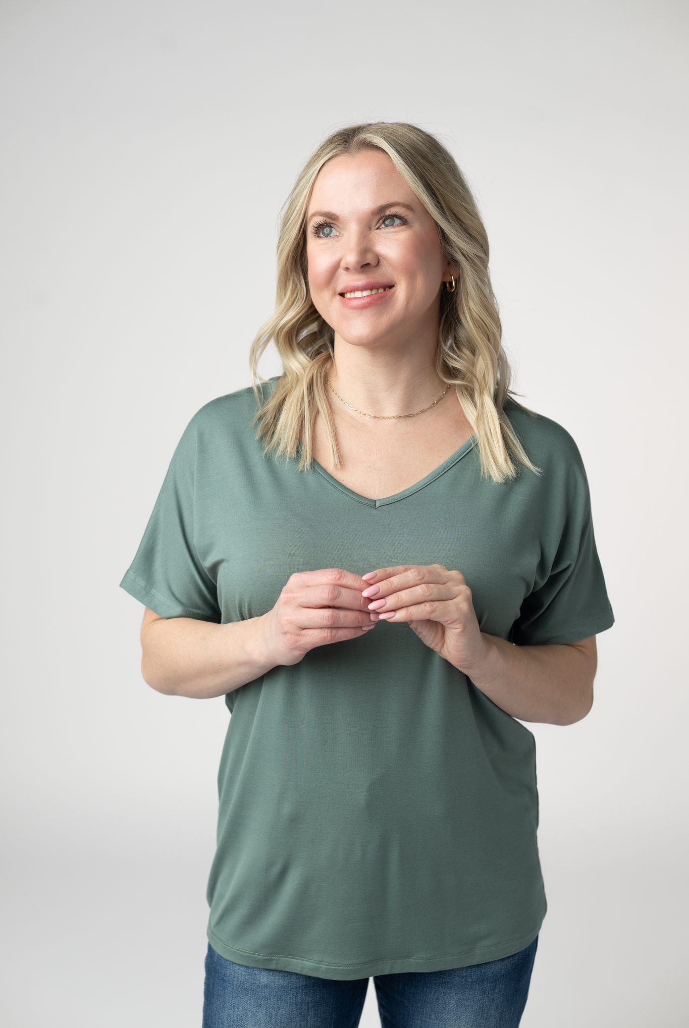 Chloe Cozy Top - Dusty Jade-Tops-Dear Me Southern Boutique, located in DeRidder, Louisiana