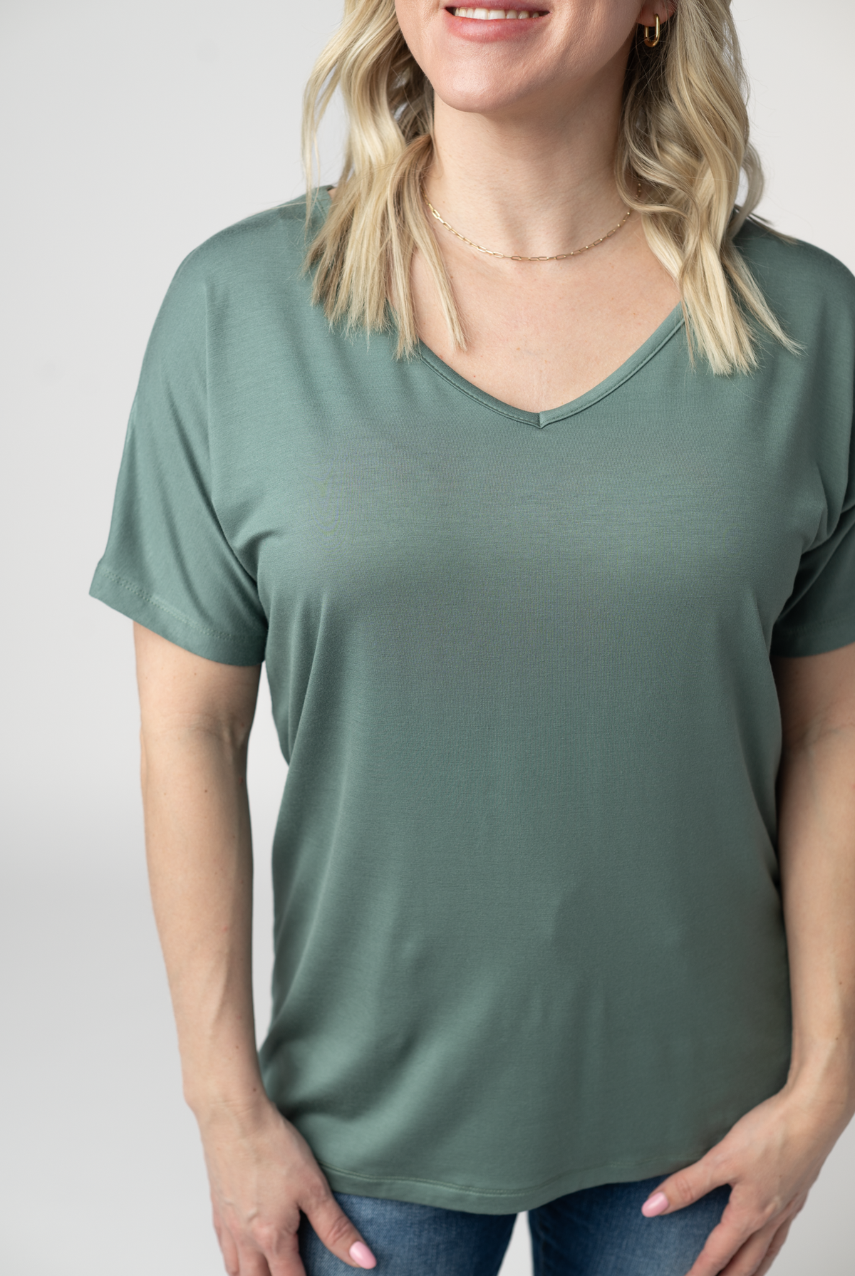 Chloe Cozy Top - Dusty Jade-Tops-Dear Me Southern Boutique, located in DeRidder, Louisiana