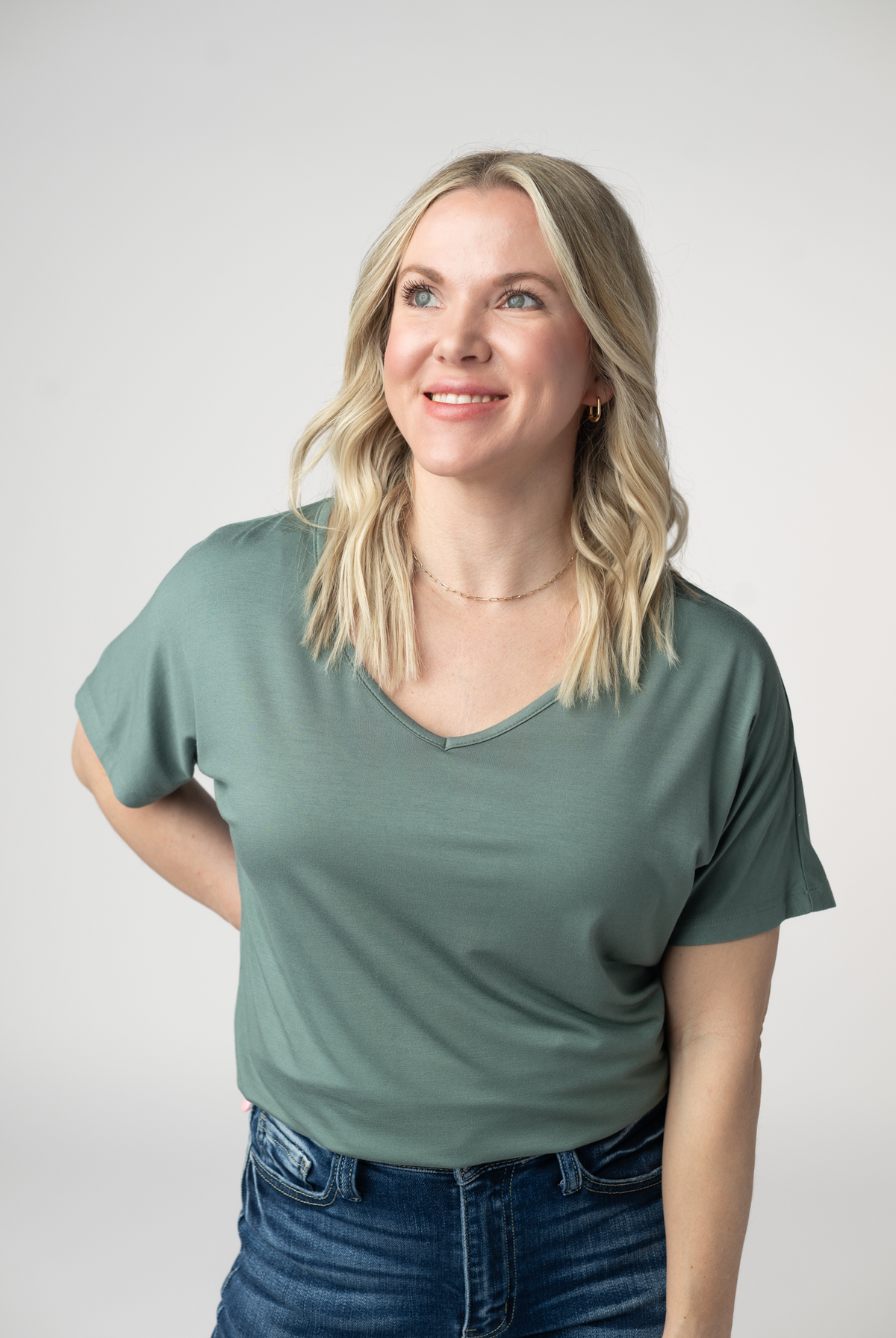 Chloe Cozy Top - Dusty Jade-Tops-Dear Me Southern Boutique, located in DeRidder, Louisiana