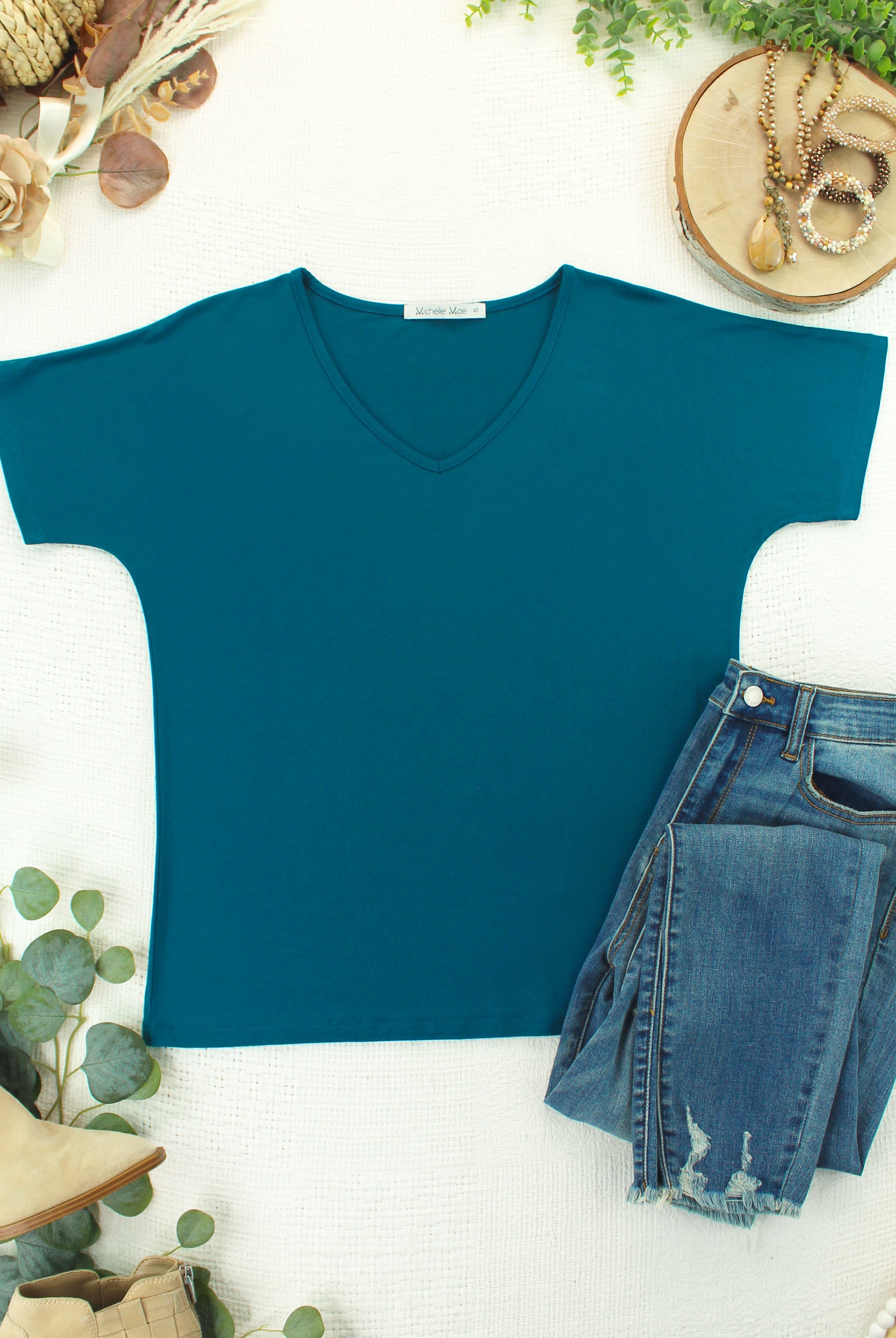 Chloe Cozy Top - Teal-Tops-Dear Me Southern Boutique, located in DeRidder, Louisiana