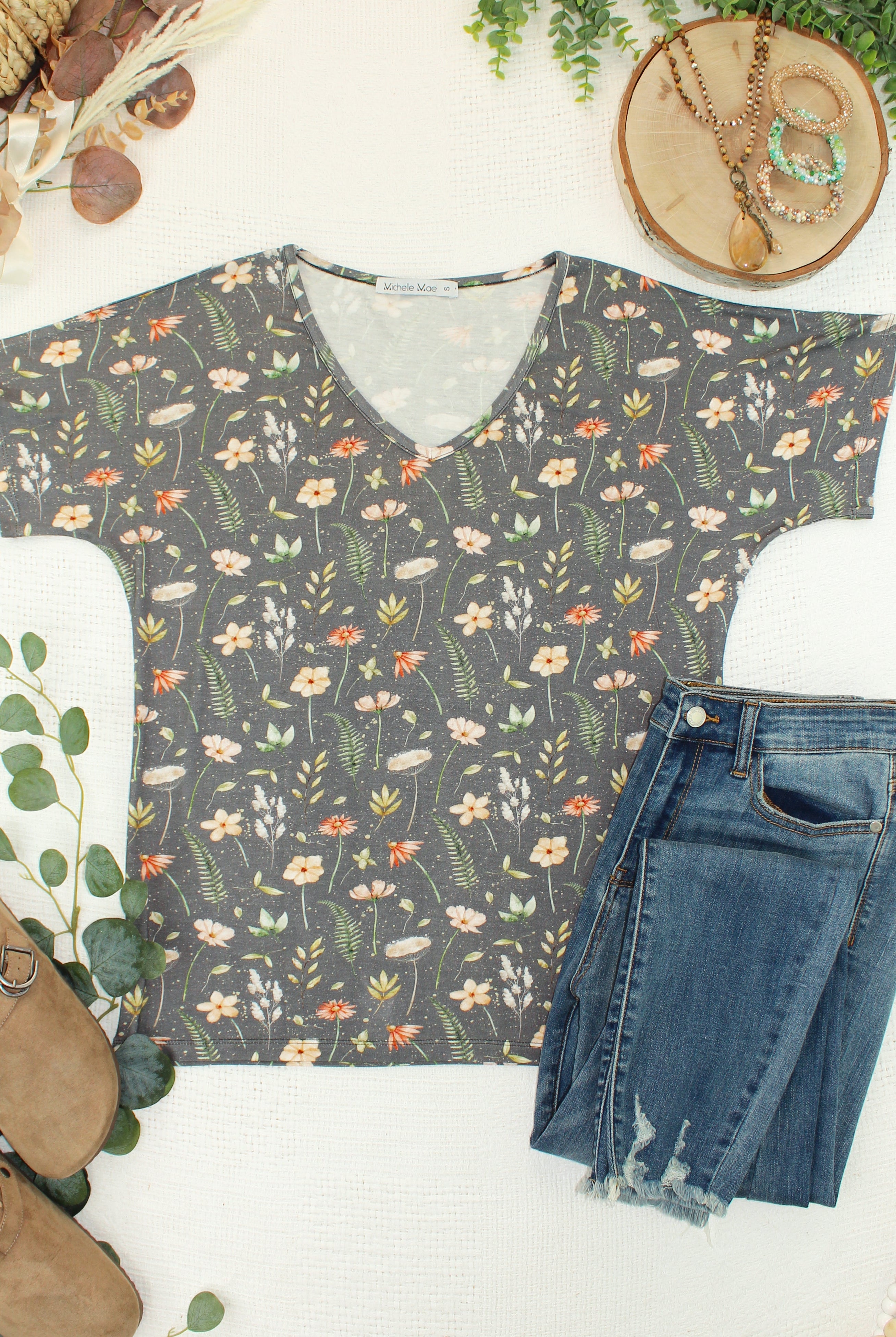 Chloe Cozy Top - Wildflower Meadow-Tops-Dear Me Southern Boutique, located in DeRidder, Louisiana