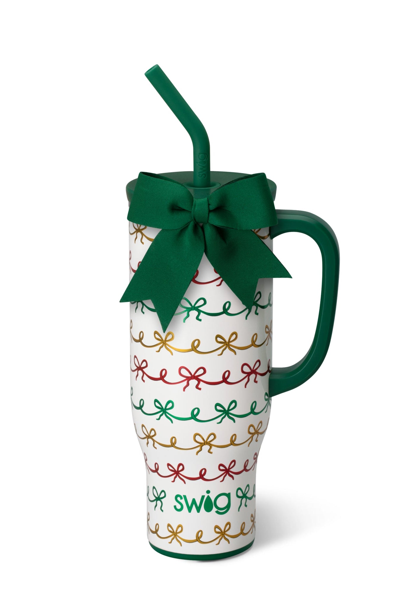 Christmas Bows Mega Mug 30oz-Travel Mugs-Dear Me Southern Boutique, located in DeRidder, Louisiana