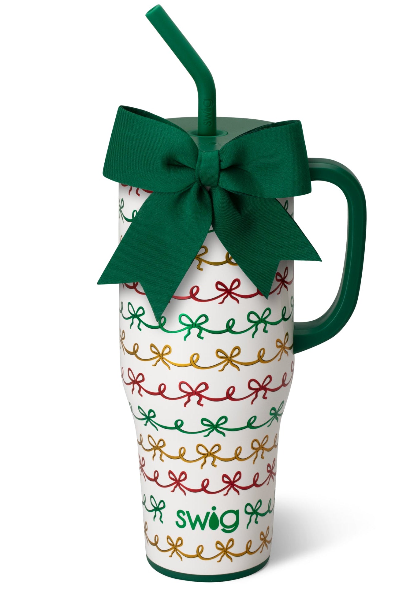 Christmas Bows Mega Mug 40oz-Travel Mugs-Dear Me Southern Boutique, located in DeRidder, Louisiana