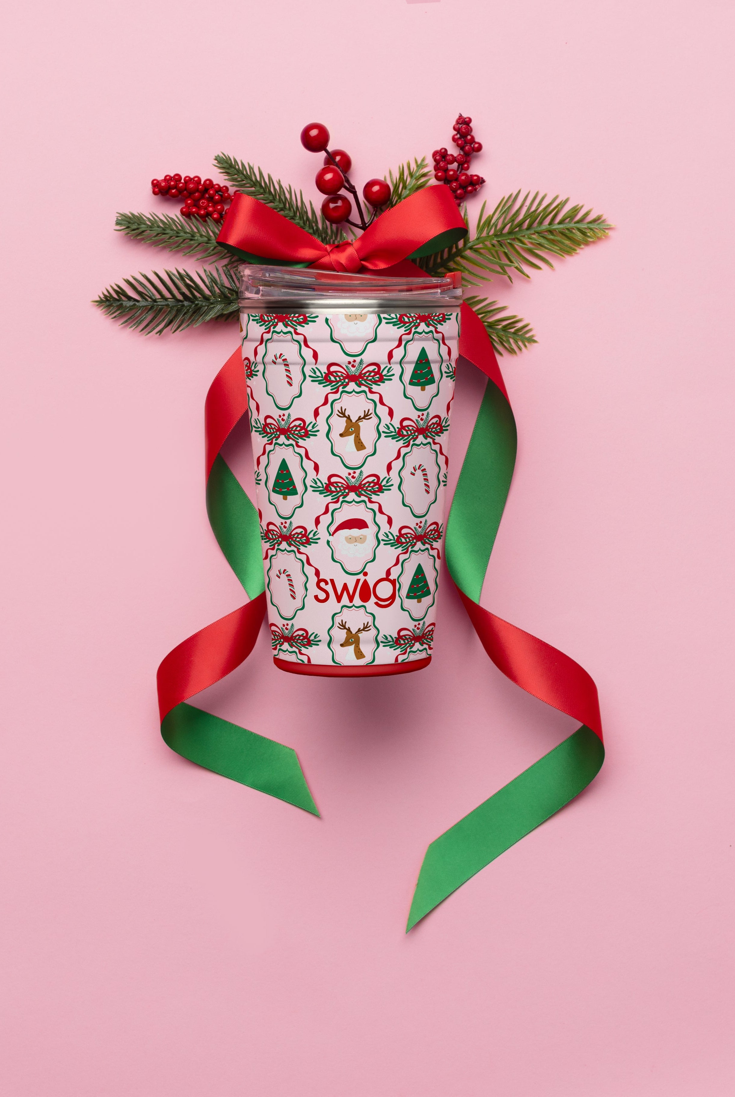 Christmas Cameos Swig 24oz Party Cup-Wine + Cocktails-Dear Me Southern Boutique, located in DeRidder, Louisiana