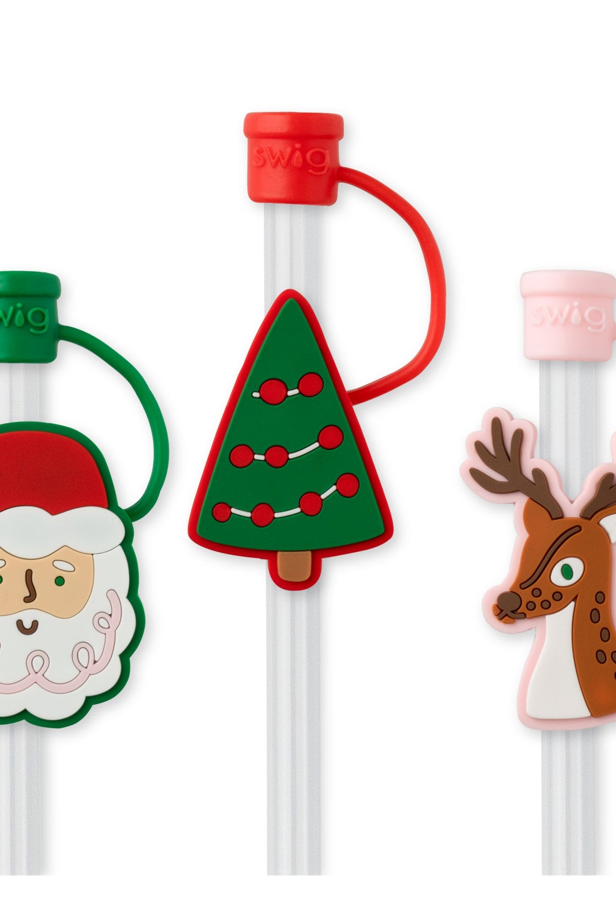 Christmas Cameos Swig Reusable Straw Topper Set-Drinkwear-Dear Me Southern Boutique, located in DeRidder, Louisiana