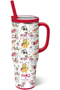 Christmas Canines Leakproof To-go Tumbler 30oz-Drinkwear-Dear Me Southern Boutique, located in DeRidder, Louisiana