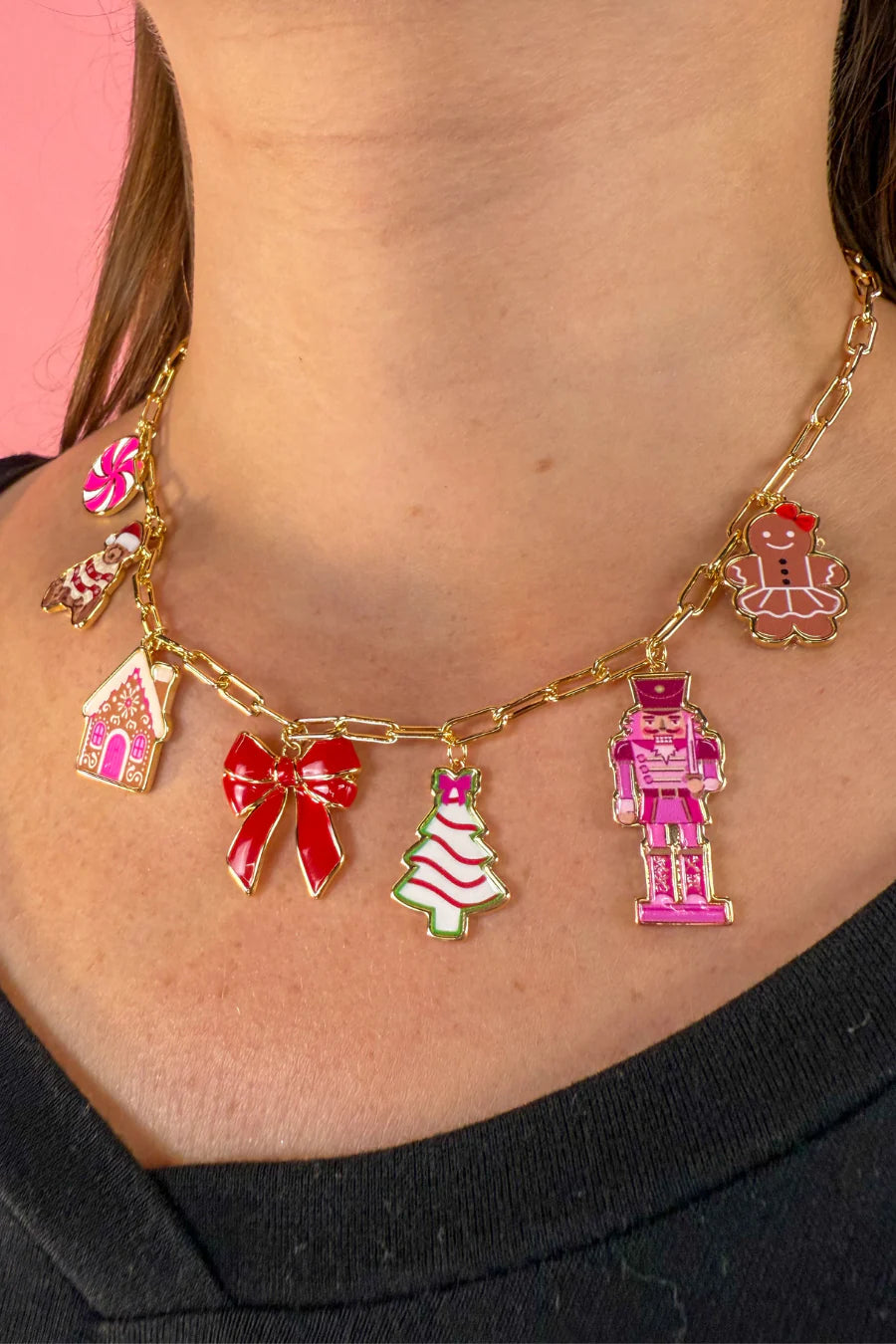 Christmas Cutie Charm Necklace-Necklaces-Dear Me Southern Boutique, located in DeRidder, Louisiana
