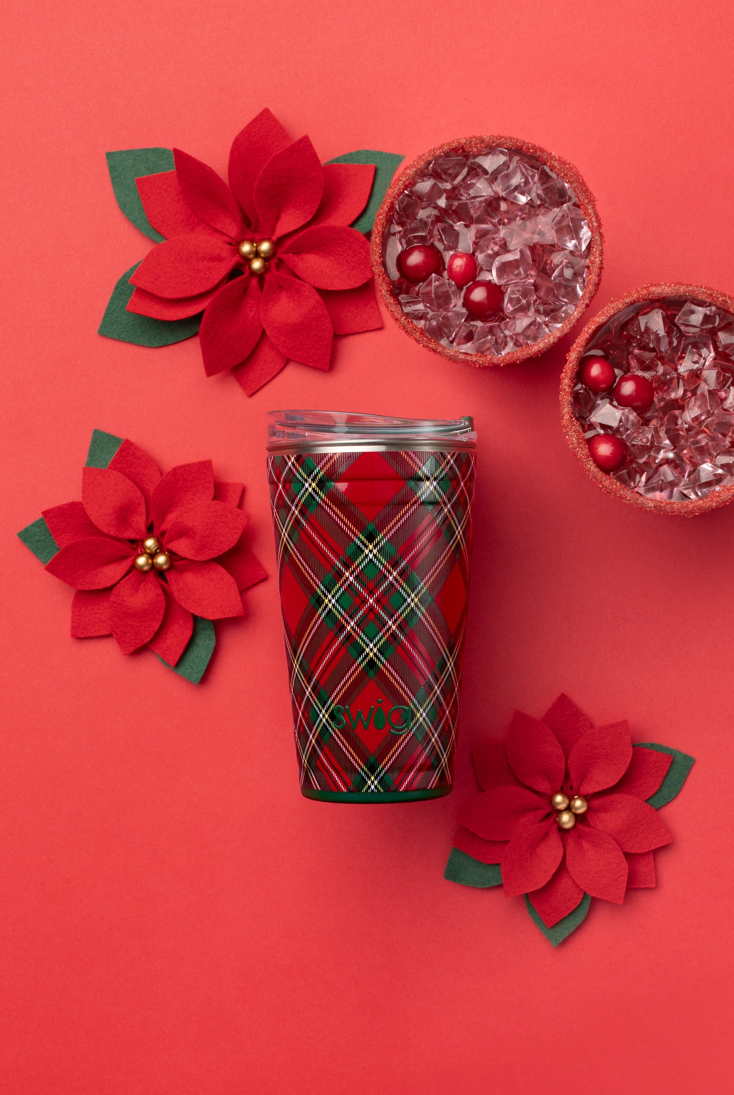 Christmas Plaid Swig 24oz Party Cup-Wine + Cocktails-Dear Me Southern Boutique, located in DeRidder, Louisiana
