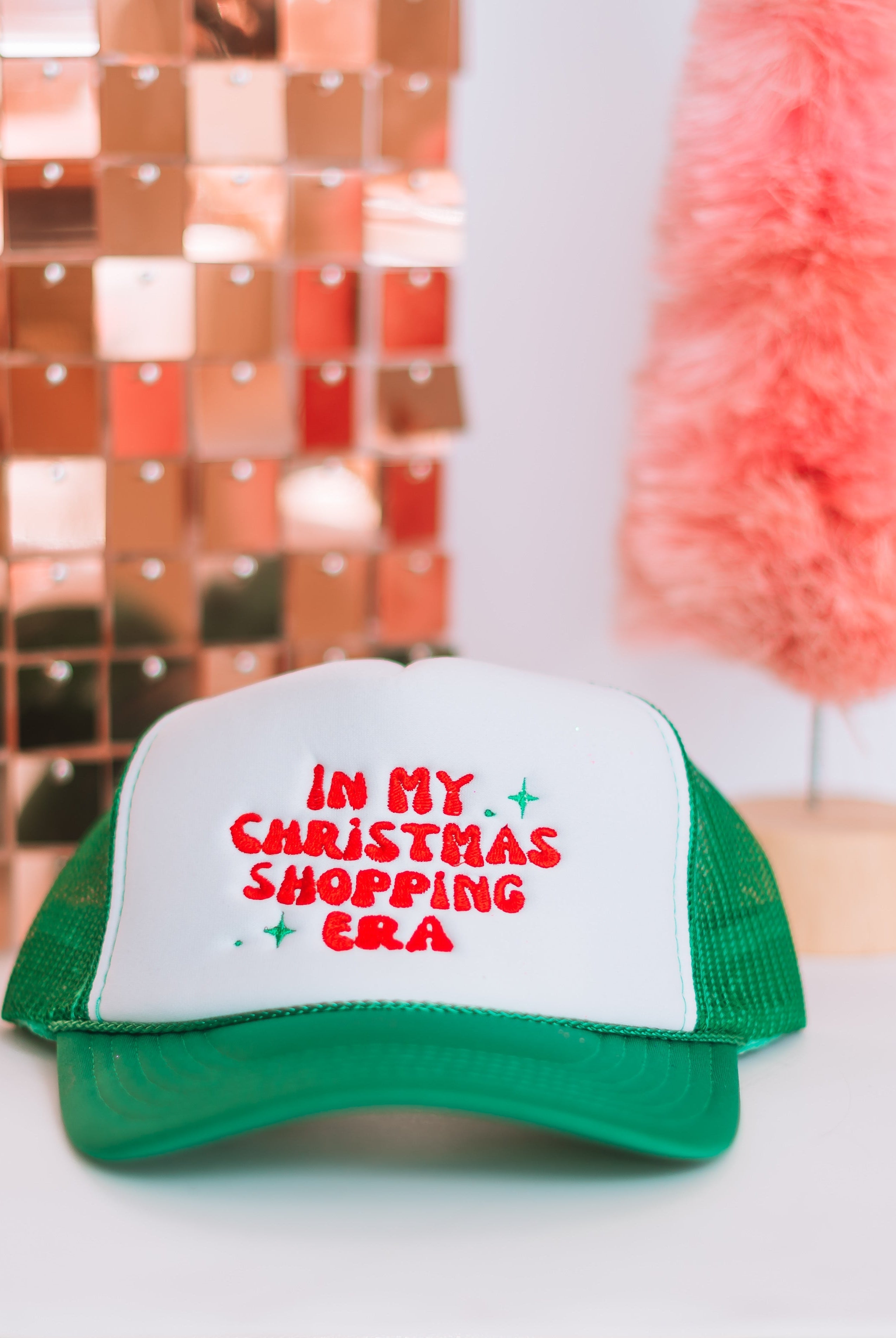 "Christmas Shopping Era" Trucker Hat-Trucker Hats-Dear Me Southern Boutique, located in DeRidder, Louisiana