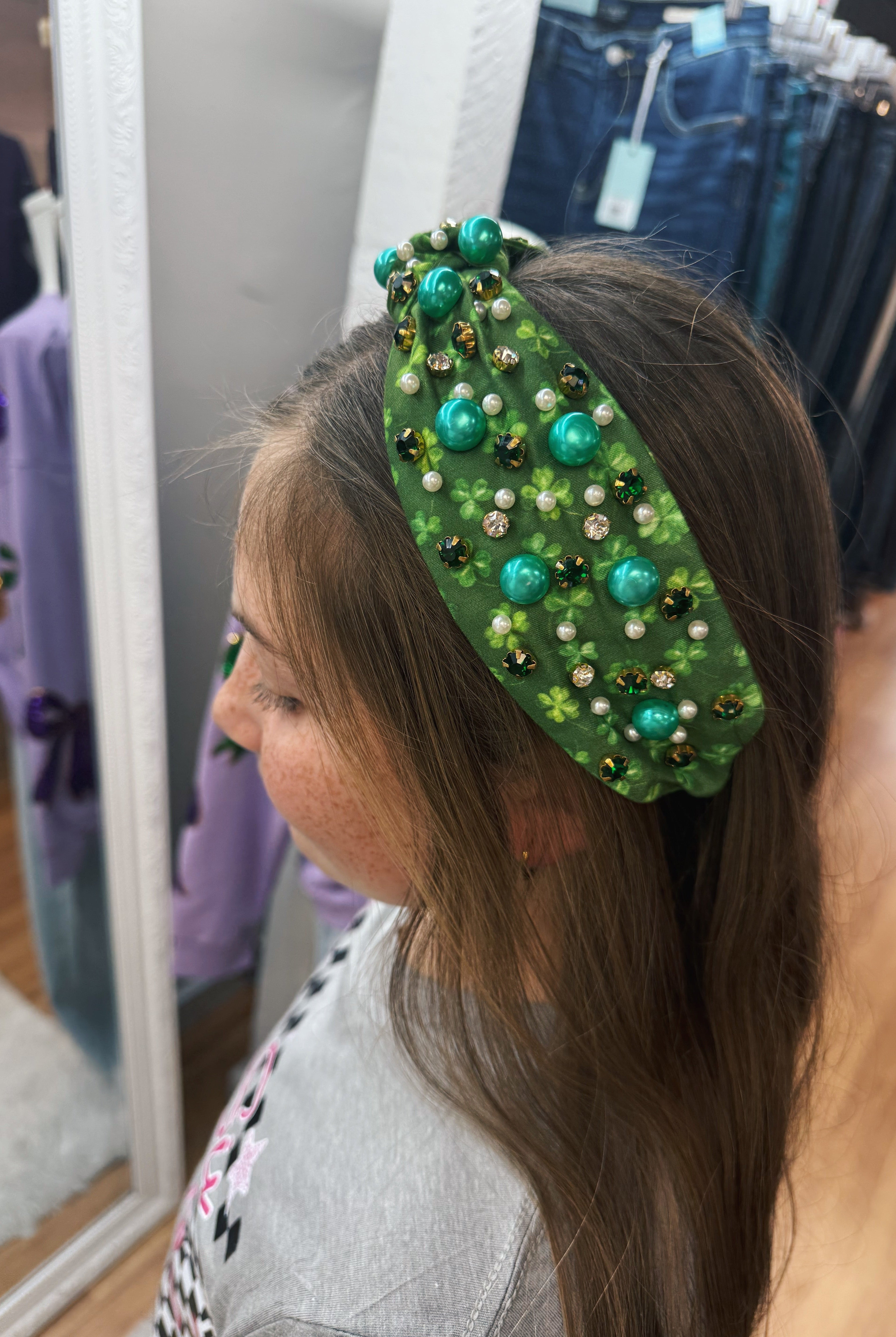 Clover Girly Knot Headband-Headbands-Dear Me Southern Boutique, located in DeRidder, Louisiana