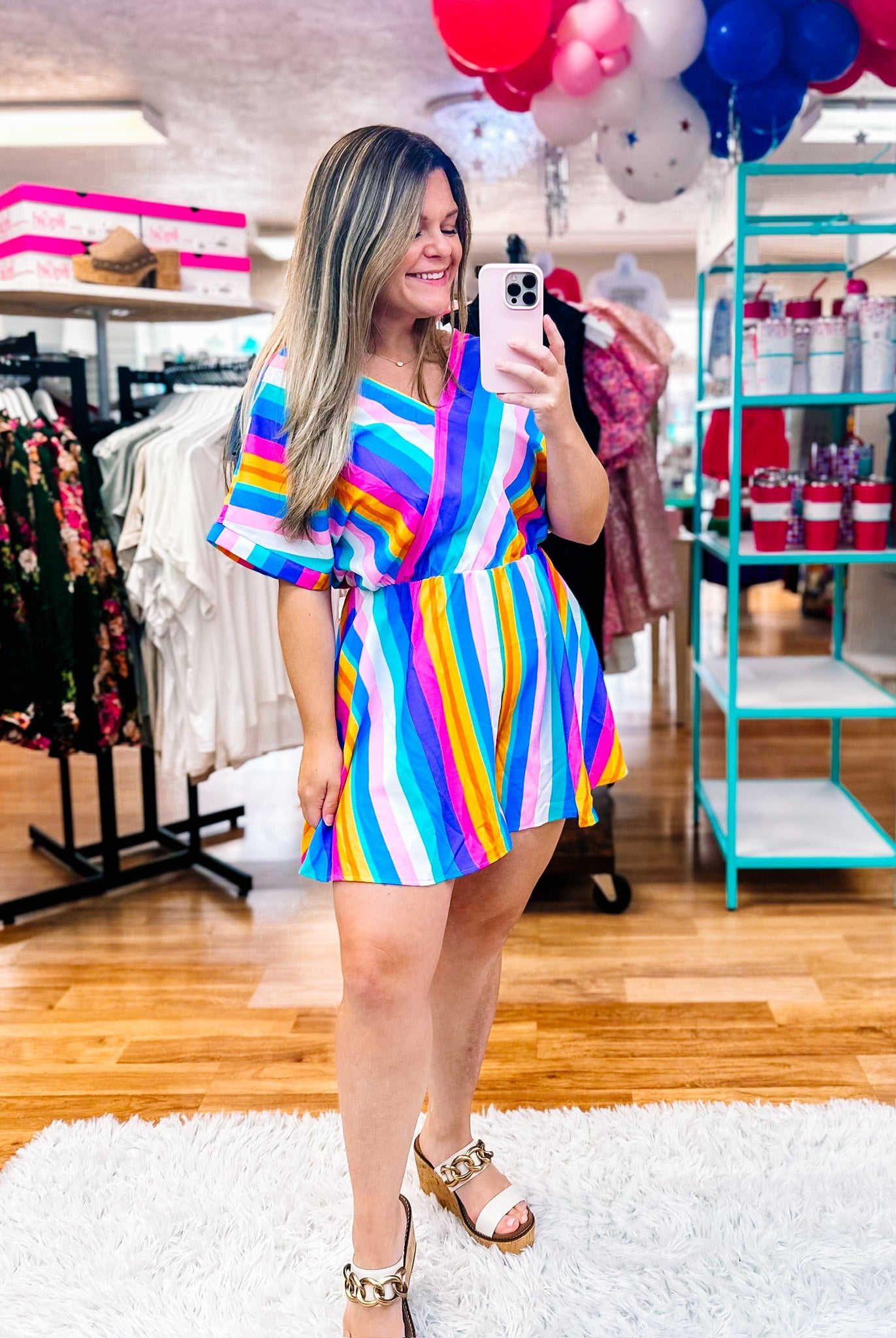Coastal Cutie Striped Romper-Rompers-Dear Me Southern Boutique, located in DeRidder, Louisiana