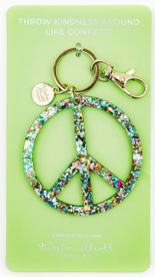 Confetti Acrylic Peace Keychain-Gifts-Dear Me Southern Boutique, located in DeRidder, Louisiana