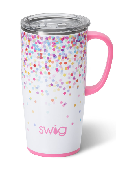 Confetti Swig Travel Mug 22oz-Travel Mugs-Dear Me Southern Boutique, located in DeRidder, Louisiana