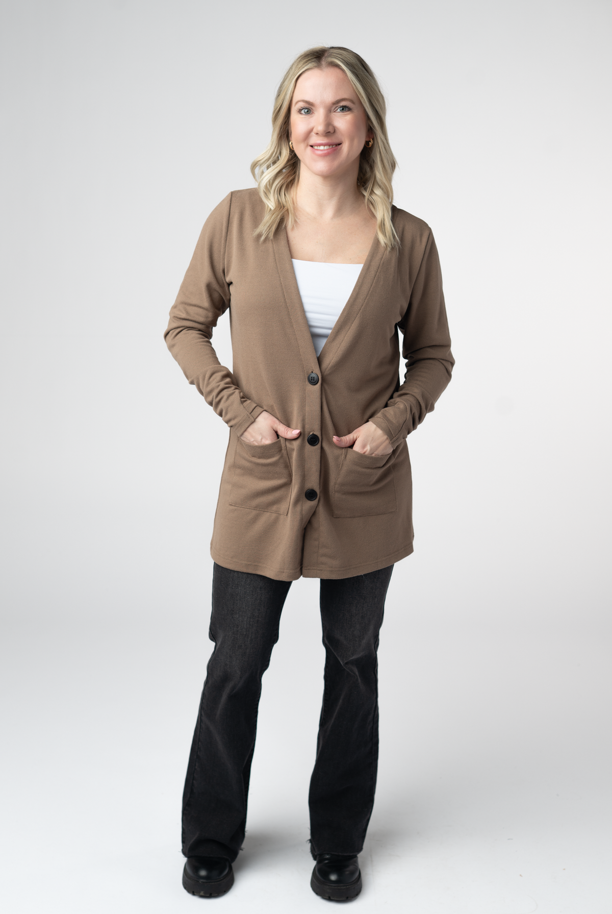 Cori Cardigan - Mocha-Cardigans-Dear Me Southern Boutique, located in DeRidder, Louisiana