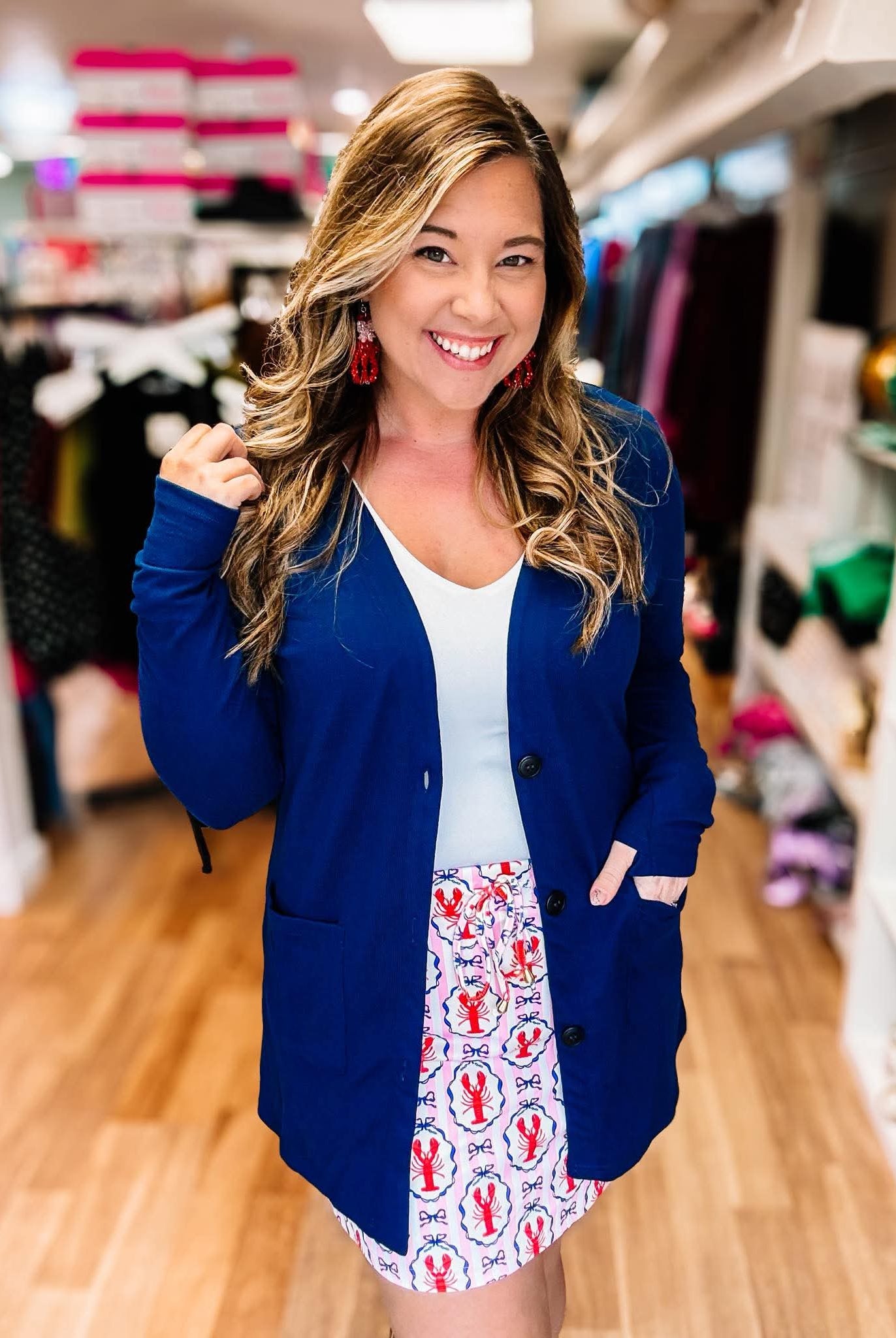 Cori Cardigan - Navy-Cardigans-Dear Me Southern Boutique, located in DeRidder, Louisiana