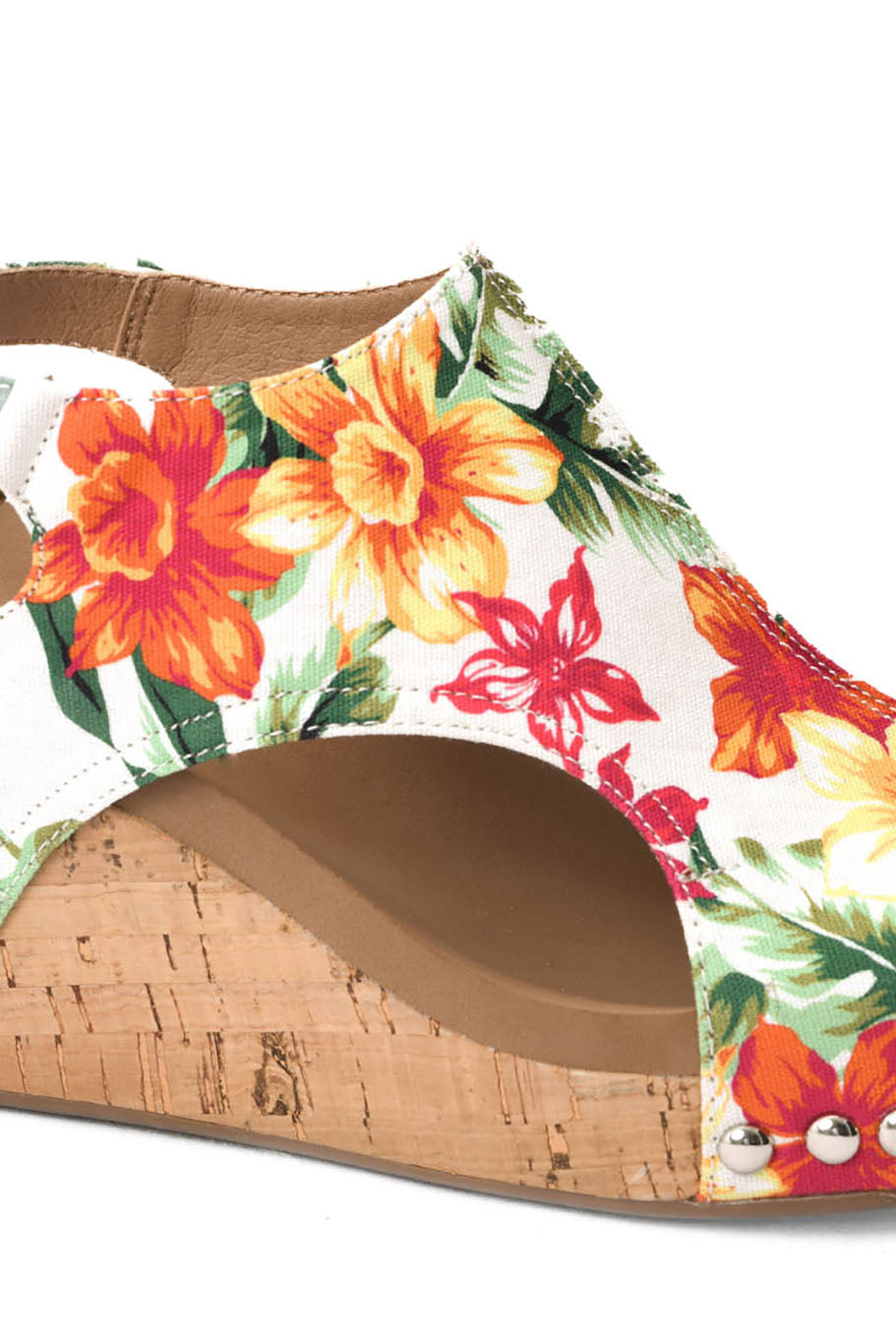 Corkys Carley Wedges - White Floral-Sandals-Dear Me Southern Boutique, located in DeRidder, Louisiana