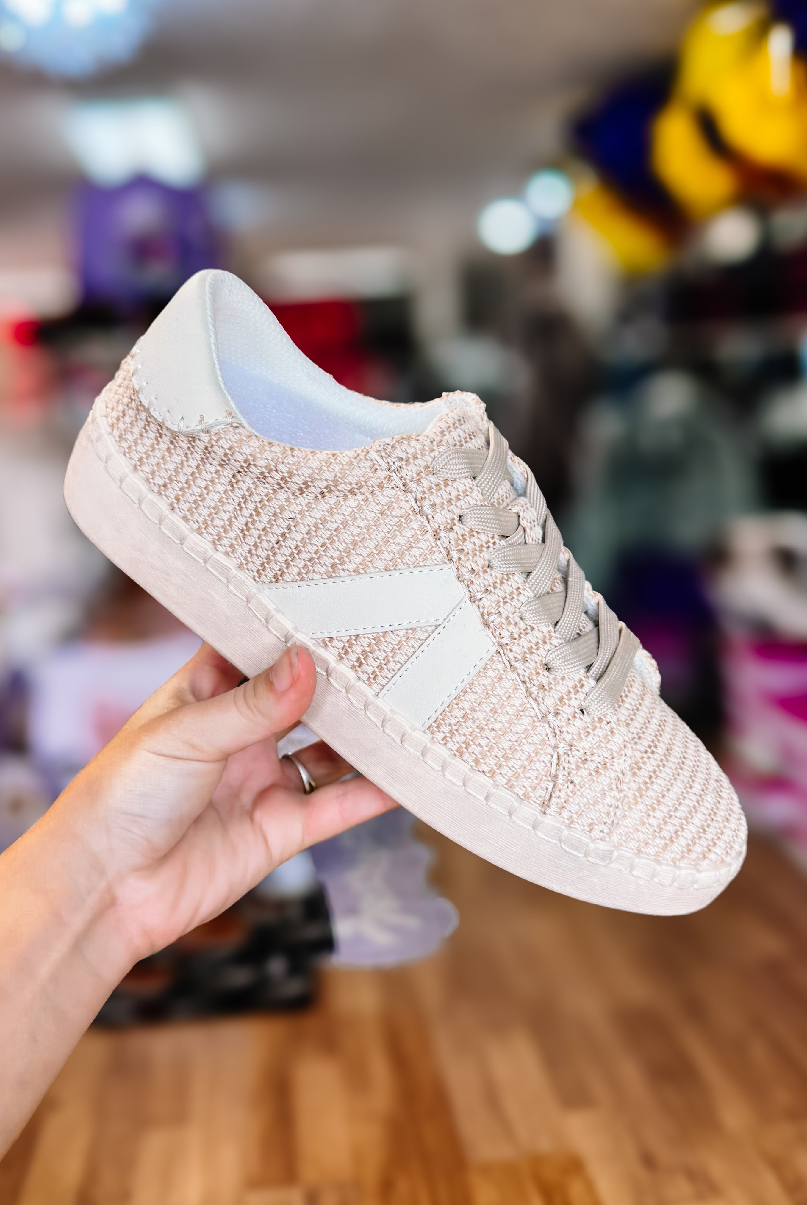 Corkys Friend Zone Sneakers - White Woven Combo-Sneakers-Dear Me Southern Boutique, located in DeRidder, Louisiana