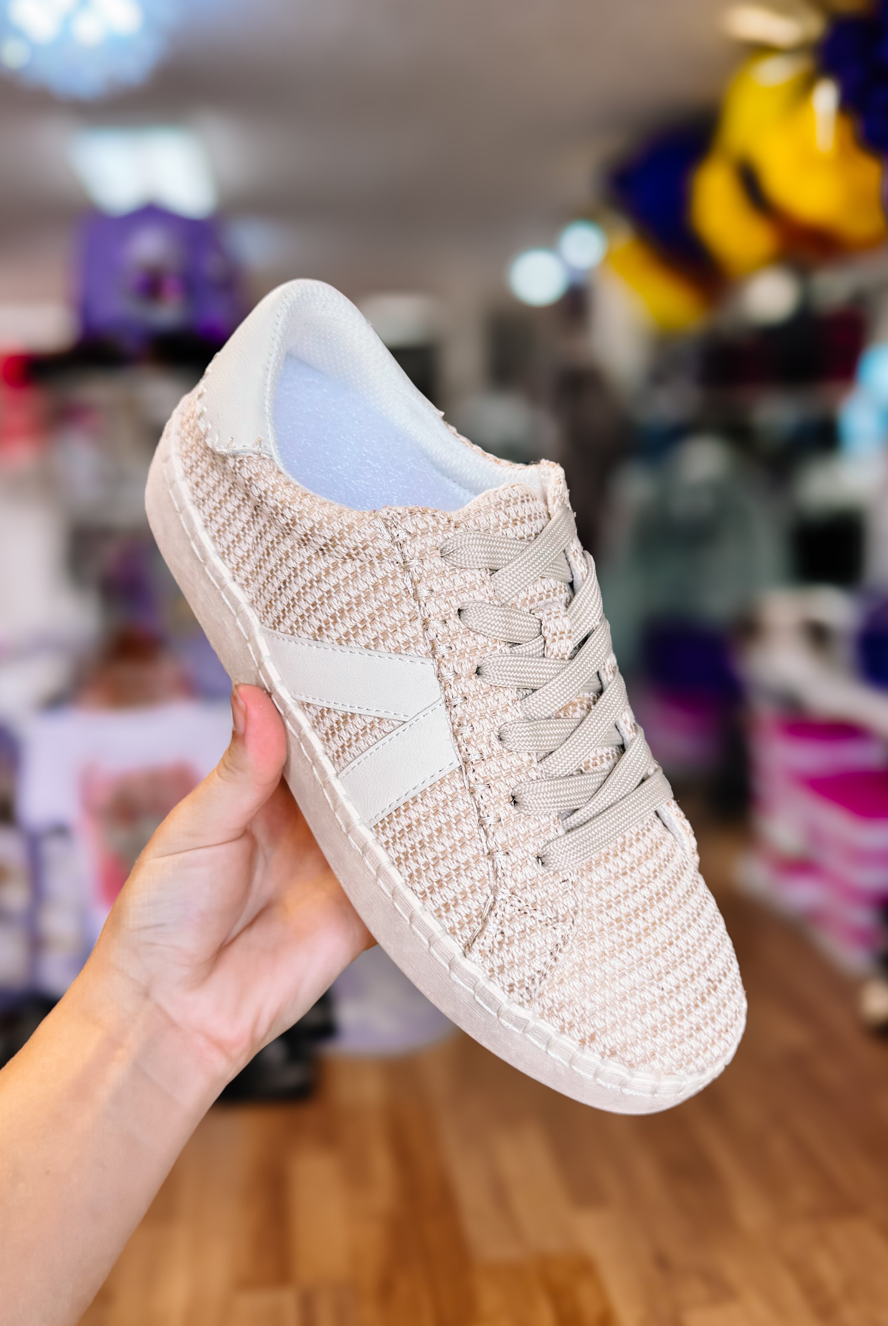 Corkys Friend Zone Sneakers - White Woven Combo-Sneakers-Dear Me Southern Boutique, located in DeRidder, Louisiana