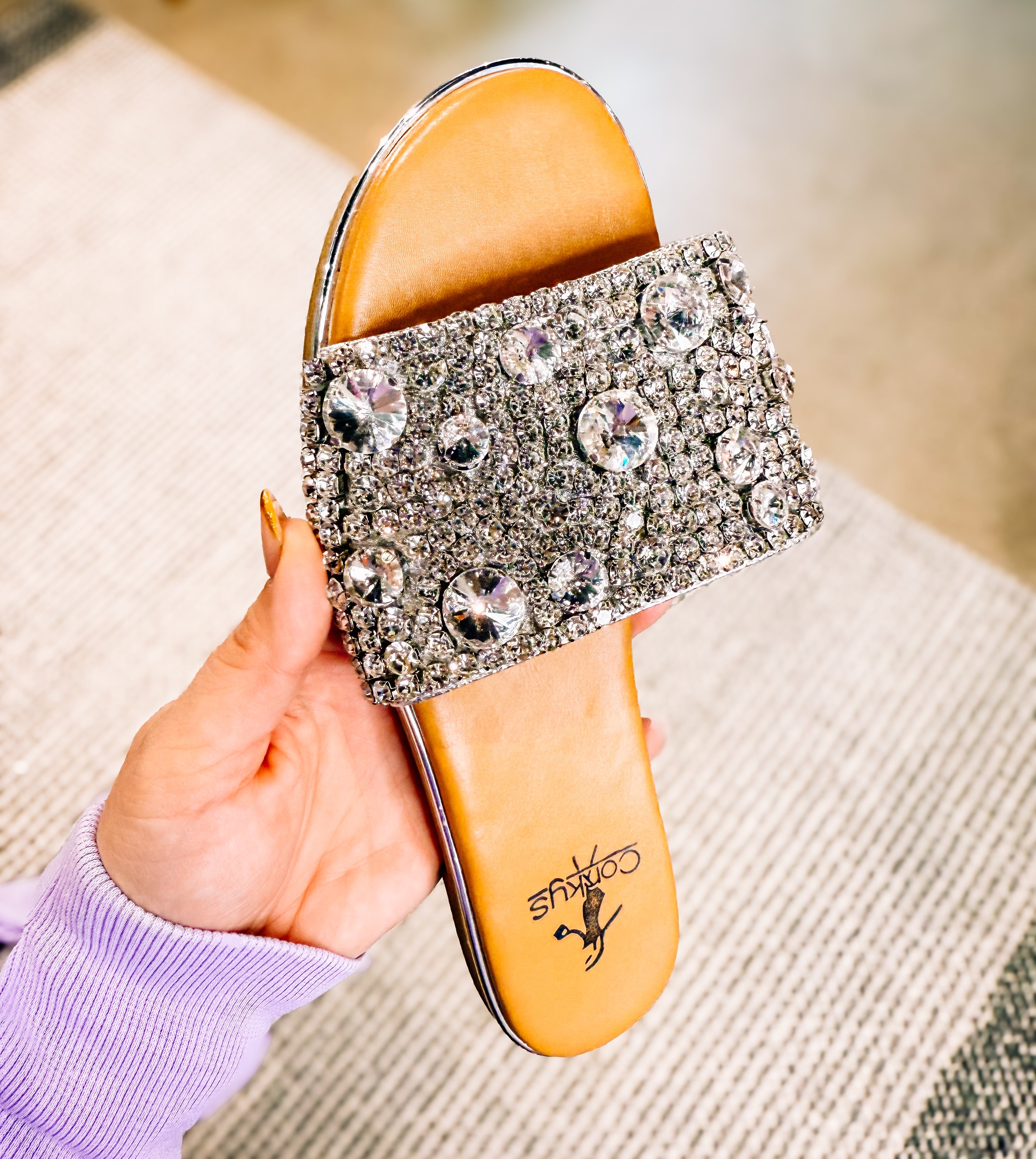 Corkys Gimme Kiss Sandals - Silver-Sandals-Dear Me Southern Boutique, located in DeRidder, Louisiana