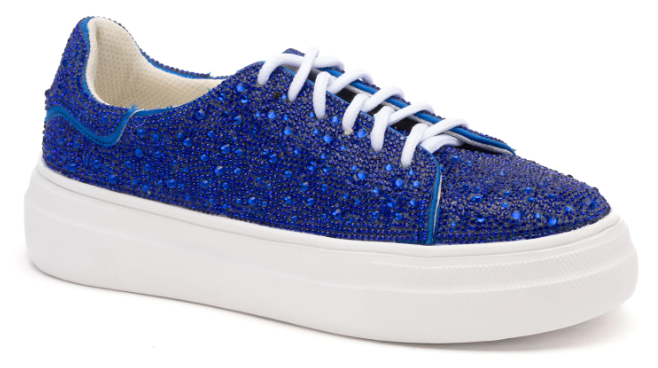 Corkys Glaring Sneaker - Chunky Electric Blue Glitter-Shoes-Dear Me Southern Boutique, located in DeRidder, Louisiana