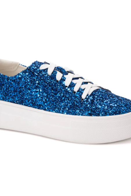 Corkys Glaring Sneaker - Chunky Electric Blue Glitter-Sneakers-Dear Me Southern Boutique, located in DeRidder, Louisiana