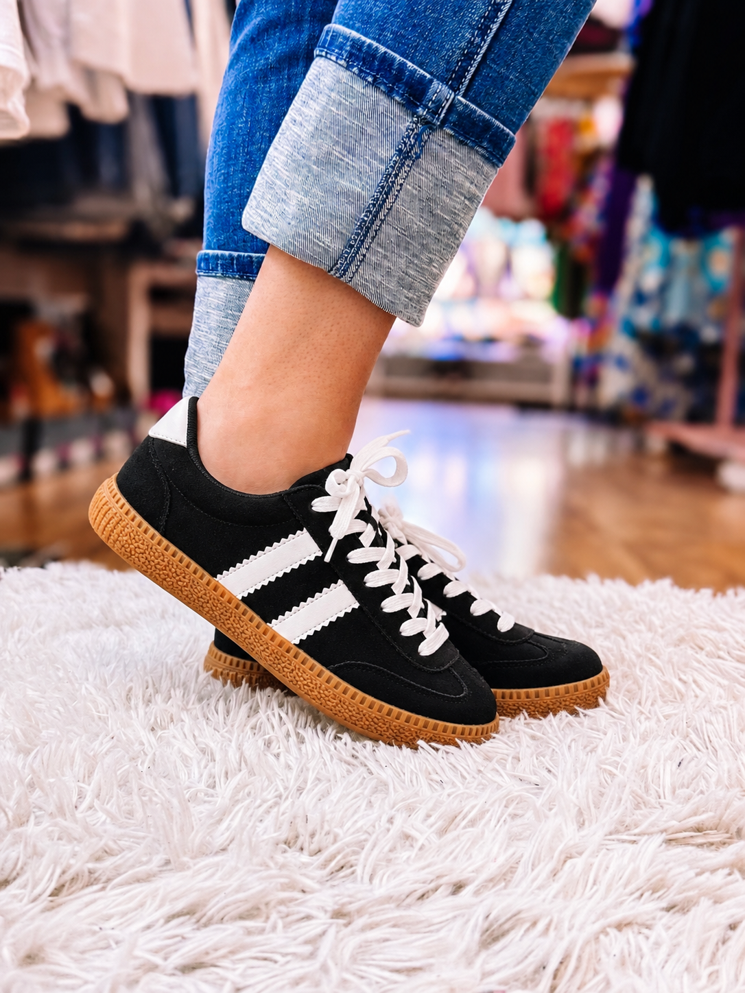 Corkys Heads Up Sneakers- Black/White-Sneakers-Dear Me Southern Boutique, located in DeRidder, Louisiana