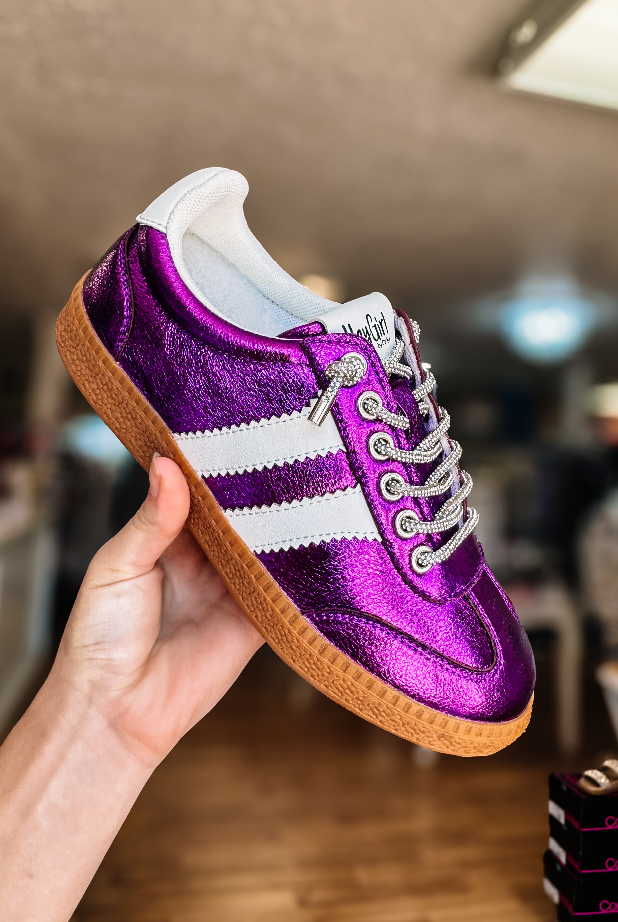 Corkys Heads Up Sneakers - Metallic Purple-Sneakers-Dear Me Southern Boutique, located in DeRidder, Louisiana