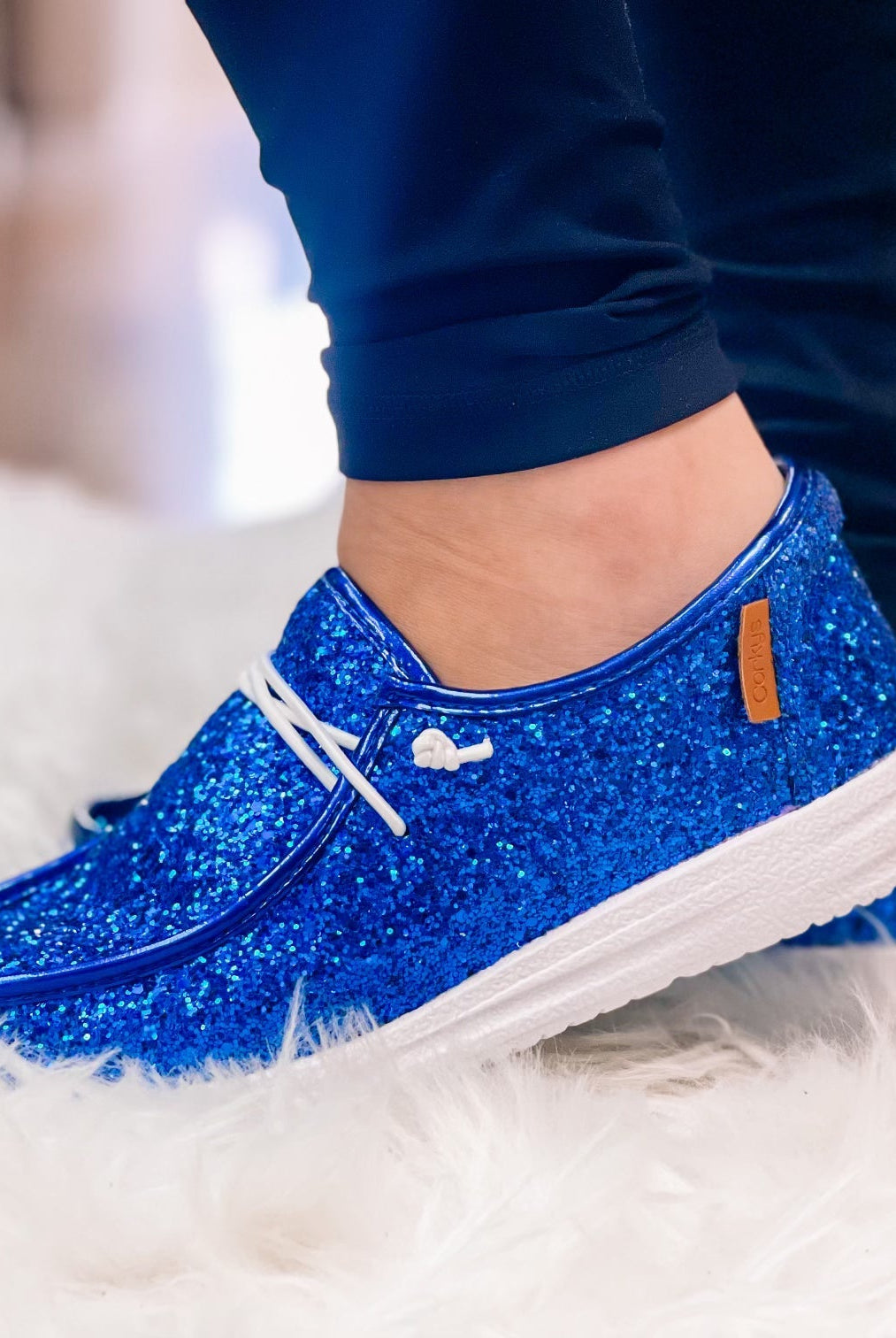 Corkys Kayak - Electric Blue Glitter-Slip-Ons-Dear Me Southern Boutique, located in DeRidder, Louisiana