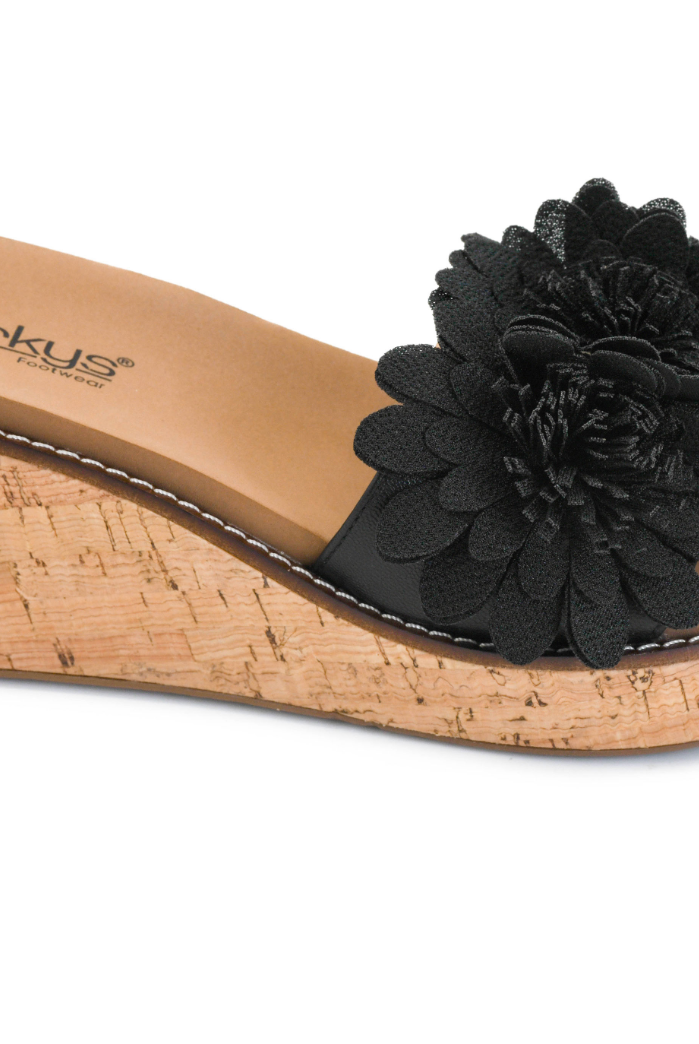 Corkys Wildflower- Black-Mules-Dear Me Southern Boutique, located in DeRidder, Louisiana